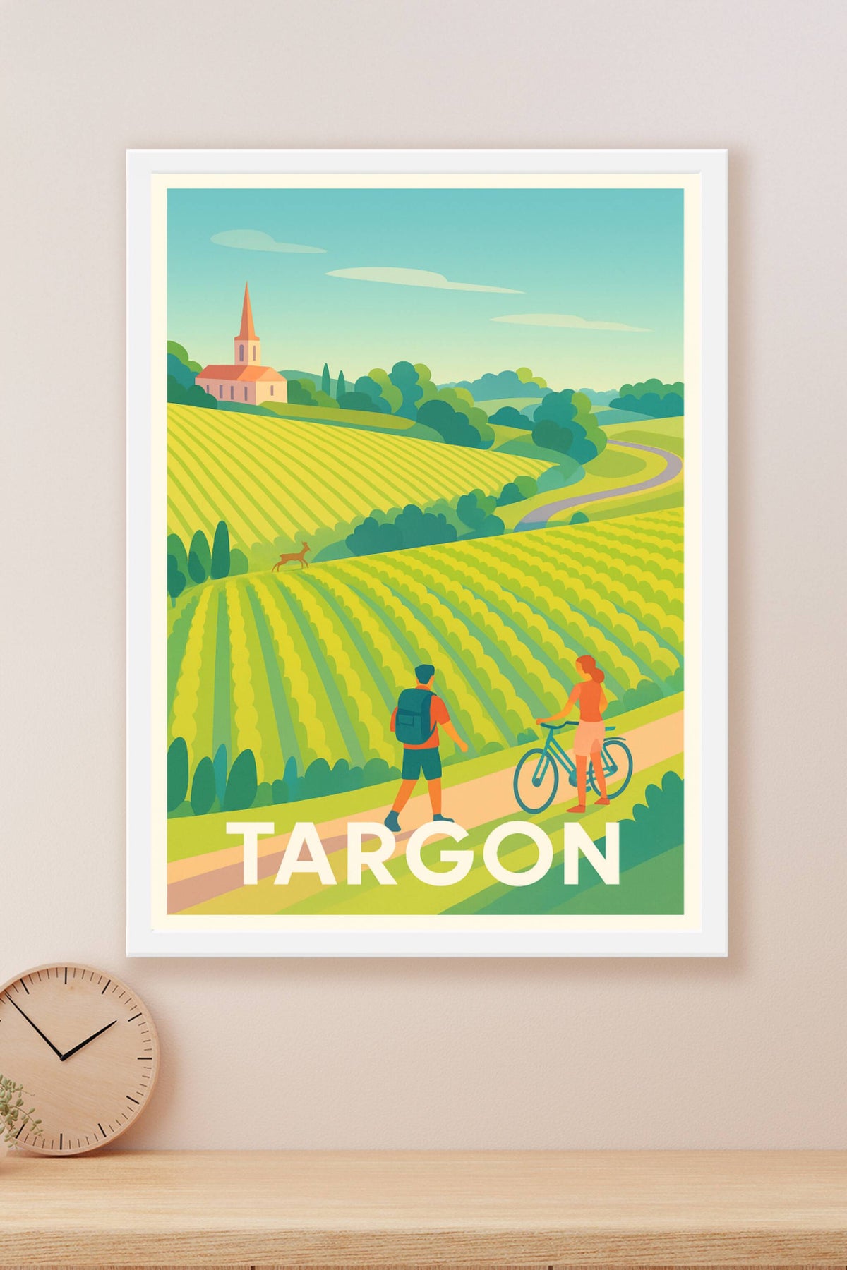 Affiche Targon — Évasion Verte en Paysages Vignobles · poster d'art de Targon