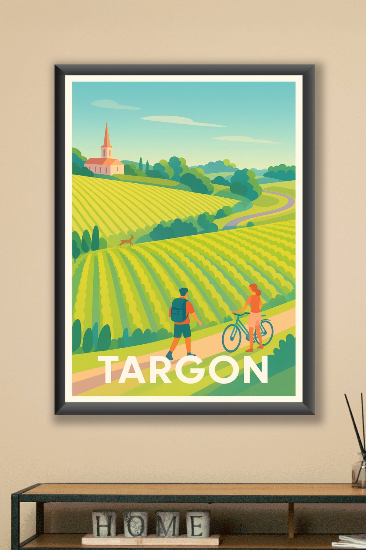 Affiche Targon — Évasion Verte en Paysages Vignobles · poster d'art de Targon