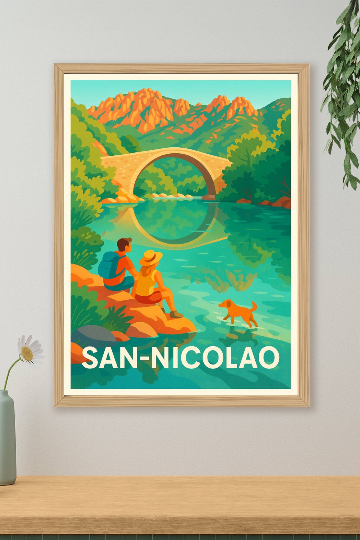 Affiche San-Nicolao — Escapade nature en pleine Corse · poster d'art de San-Nicolao