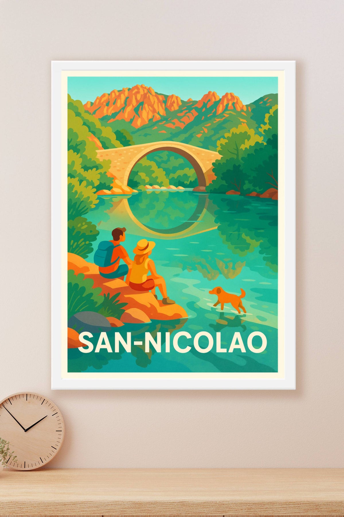 Affiche San-Nicolao — Escapade nature en pleine Corse · poster d'art de San-Nicolao