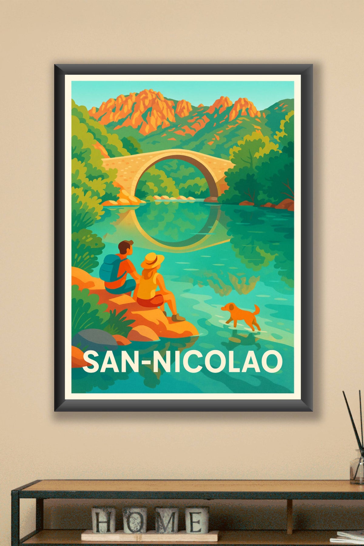 Affiche San-Nicolao — Escapade nature en pleine Corse · poster d'art de San-Nicolao