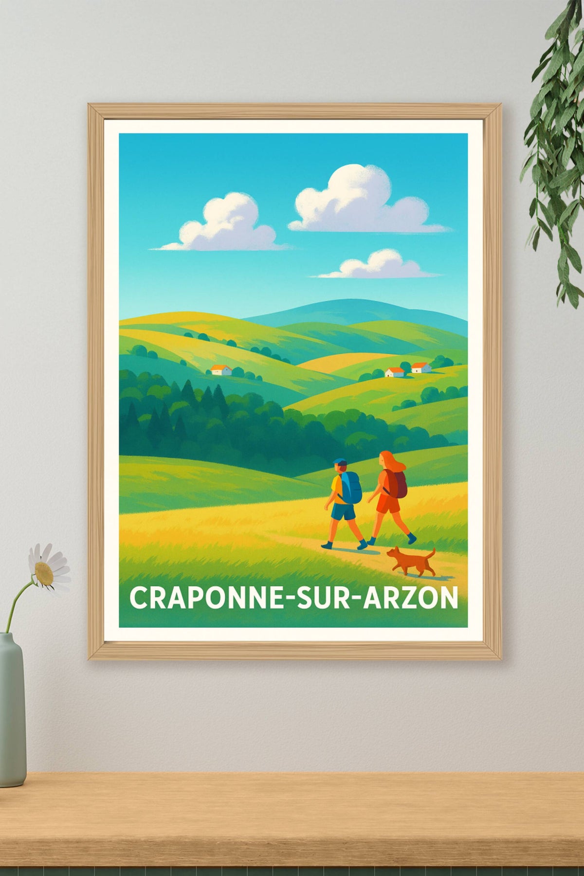 Affiche Craponne-sur-Arzon — Escapade nature au cœur des monts · poster d'art de Craponne-sur-Arzon