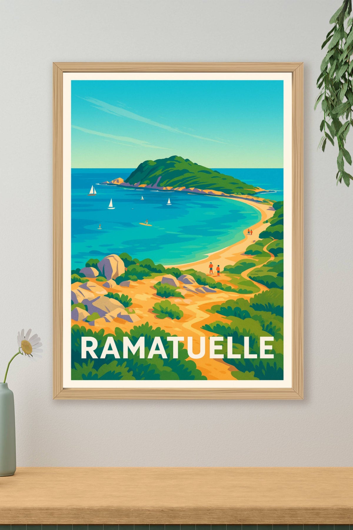 Affiche Ramatuelle — Évasion méditerranéenne au bord de la mer · poster d'art de Ramatuelle