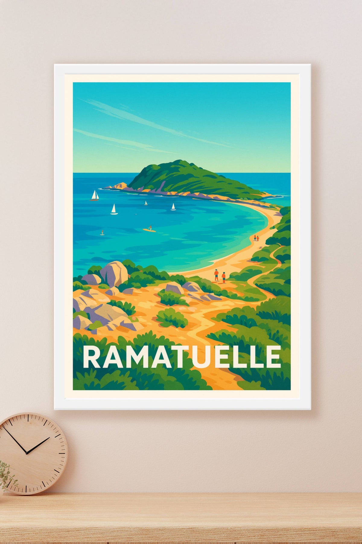Affiche Ramatuelle — Évasion méditerranéenne au bord de la mer · poster d'art de Ramatuelle