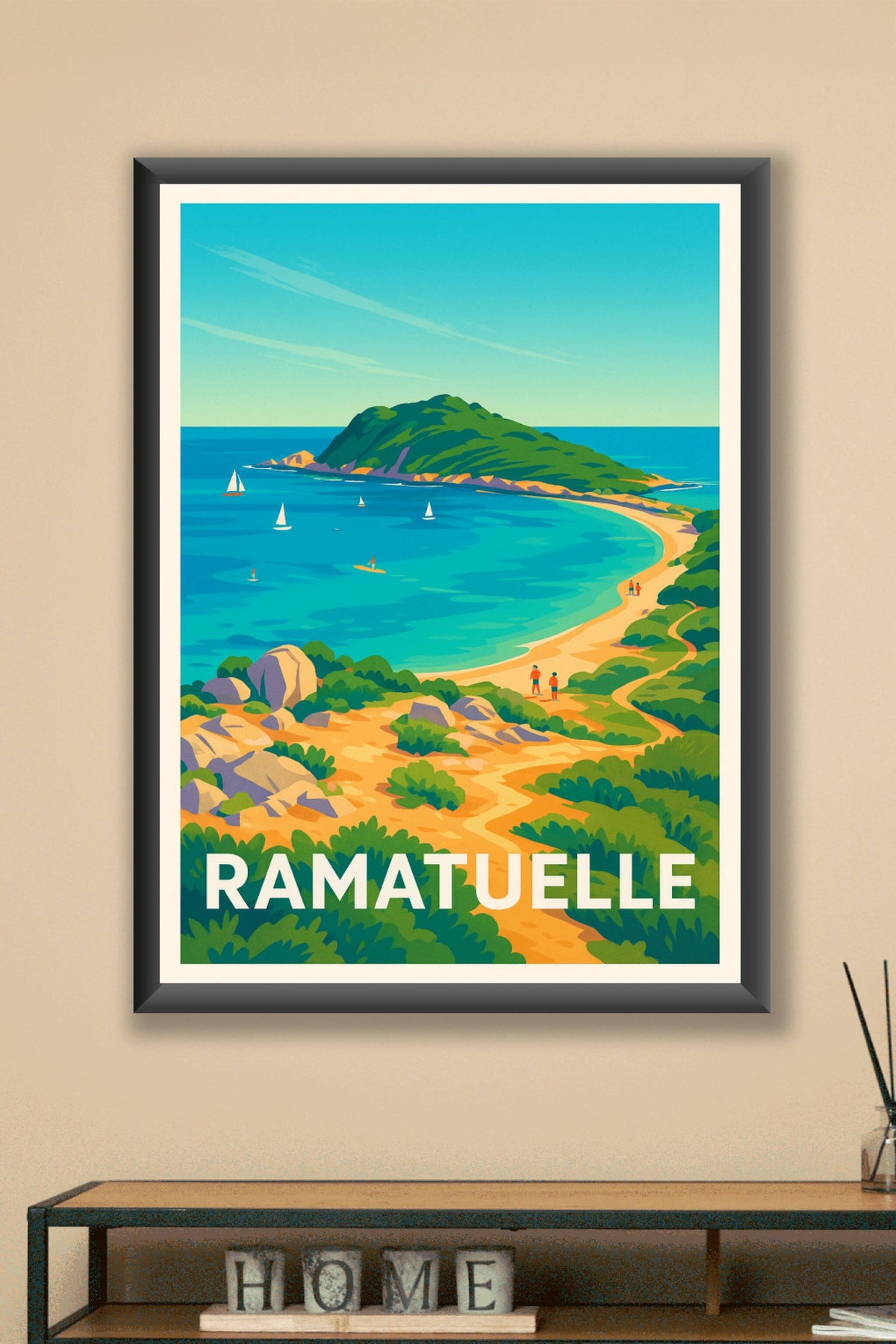 Affiche Ramatuelle — Évasion méditerranéenne au bord de la mer · poster d'art de Ramatuelle