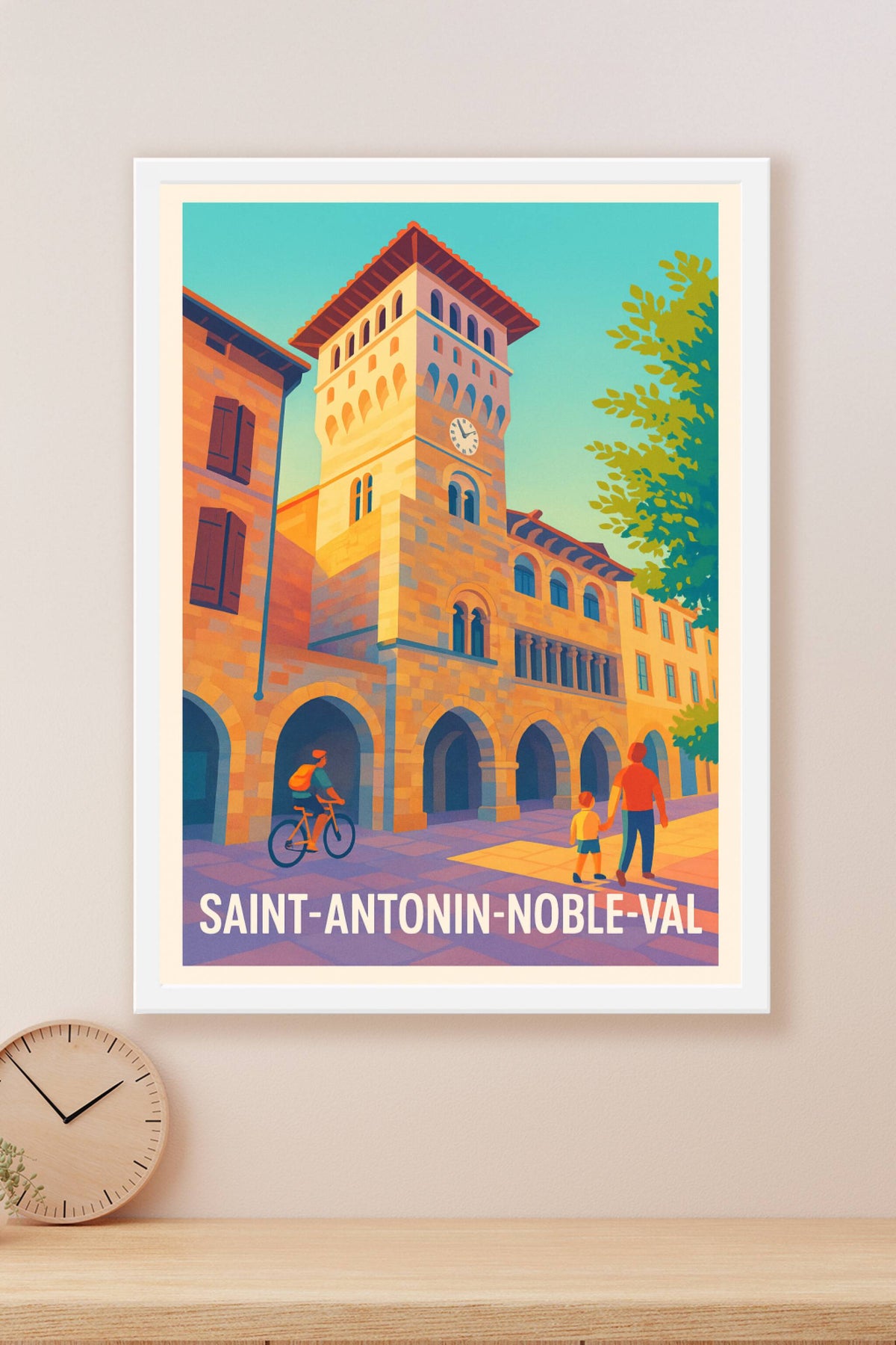 Affiche Saint-Antonin-Noble-Val — Charme historique du Sud-Ouest · poster d'art de Saint-Antonin-Noble-Val