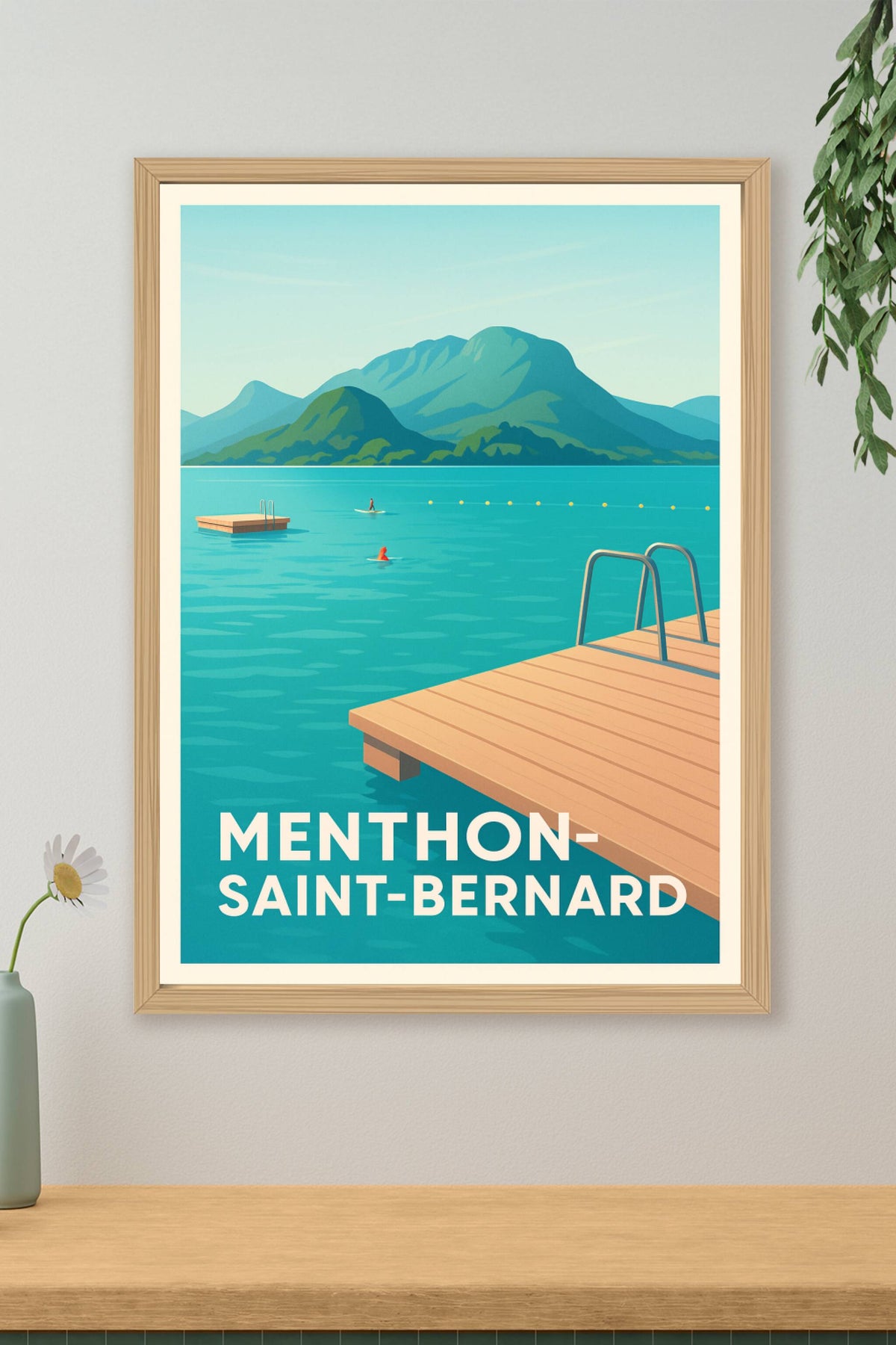 Affiche Menthon-Saint-Bernard — Évasion au bord du lac · poster d'art de Menthon-Saint-Bernard