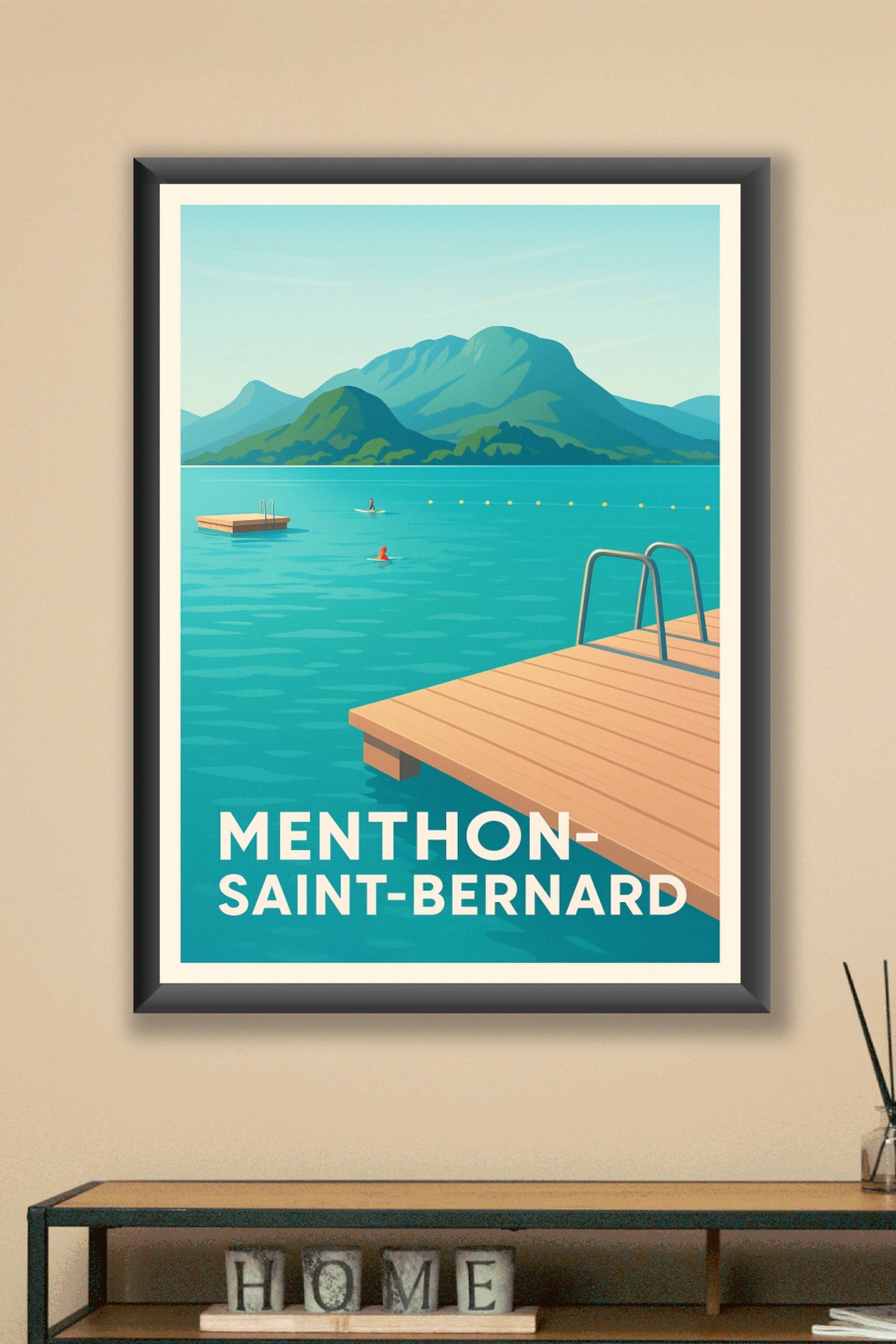 Affiche Menthon-Saint-Bernard — Évasion au bord du lac · poster d'art de Menthon-Saint-Bernard