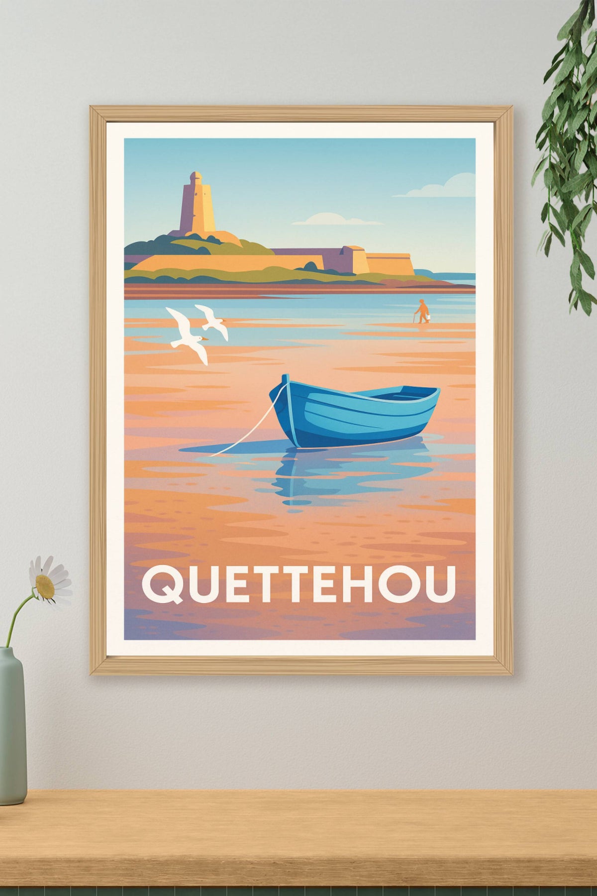 Affiche Quettehou — Sérénité au bord de l'eau · poster d'art de Quettehou