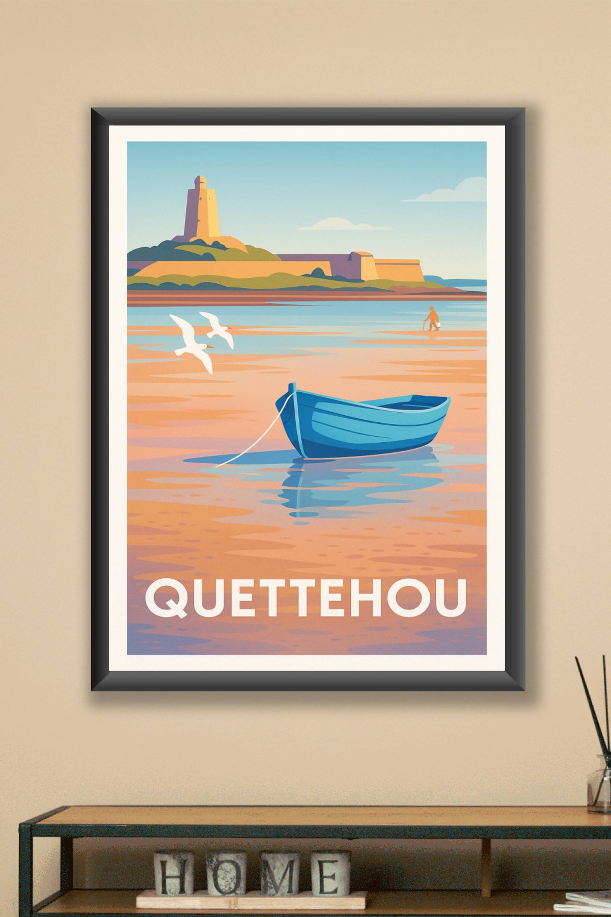 Affiche Quettehou — Sérénité au bord de l'eau · poster d'art de Quettehou