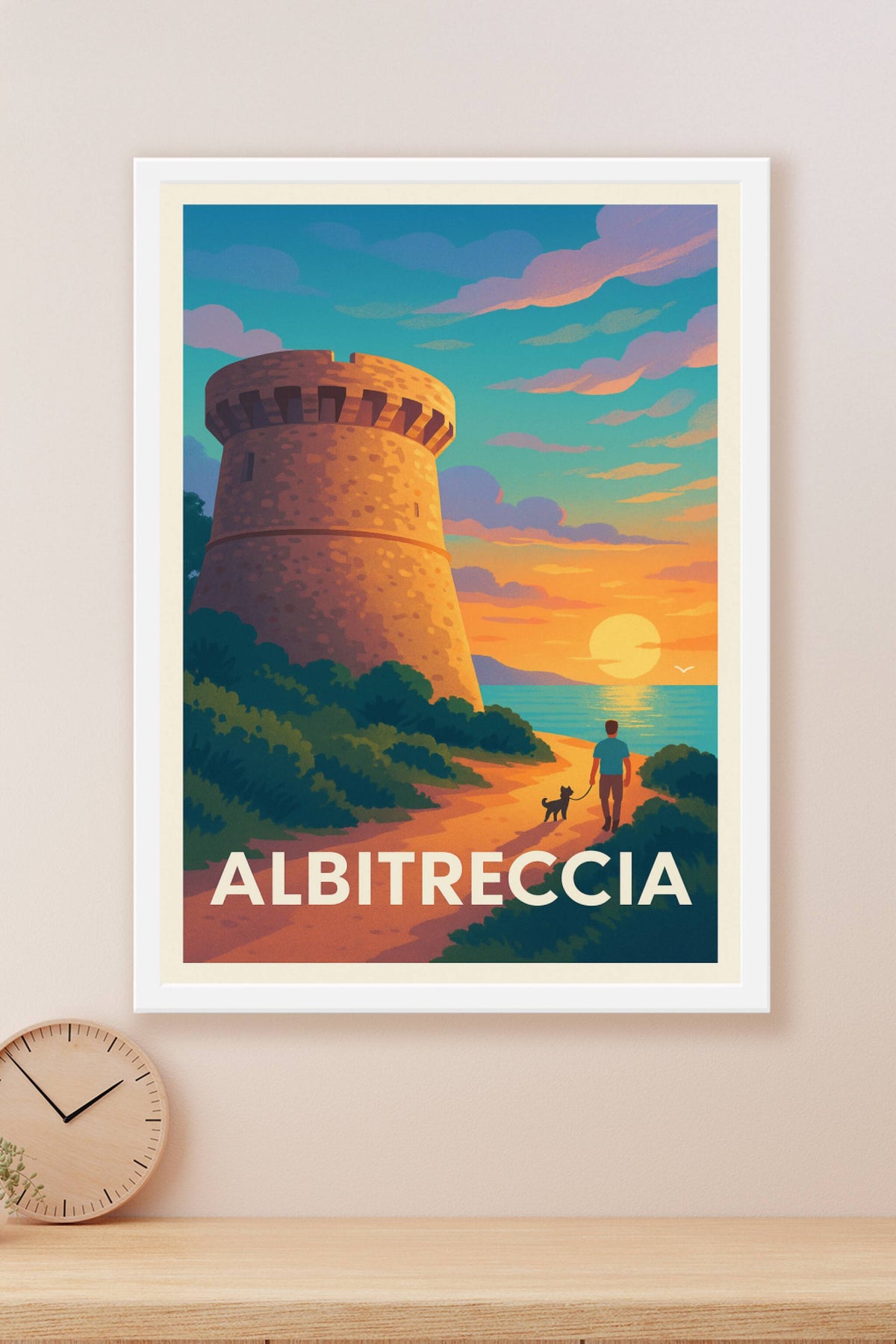 Affiche Albitreccia — Promenade au coucher du soleil · poster d'art de Albitreccia