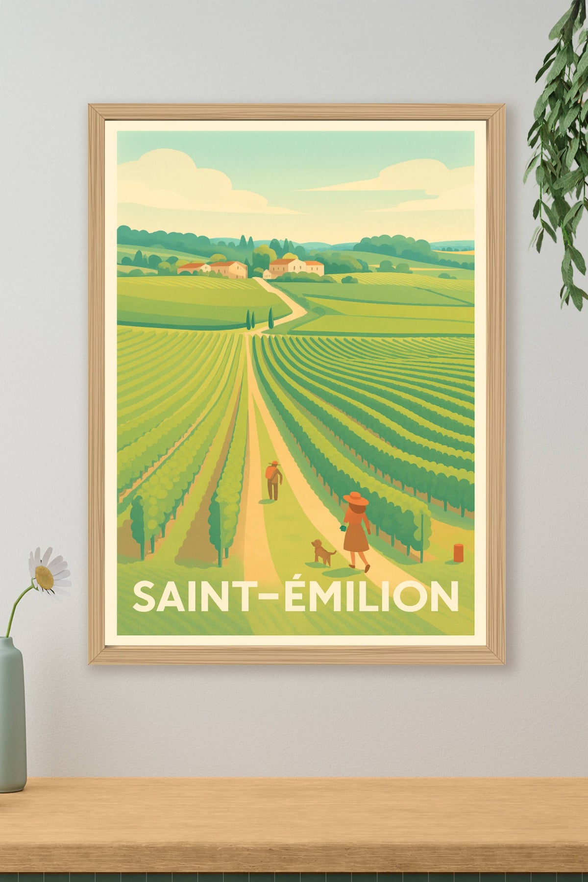Affiche Saint-Émilion — Évasion bucolique au cœur des vignobles · poster d'art de Saint-Émilion