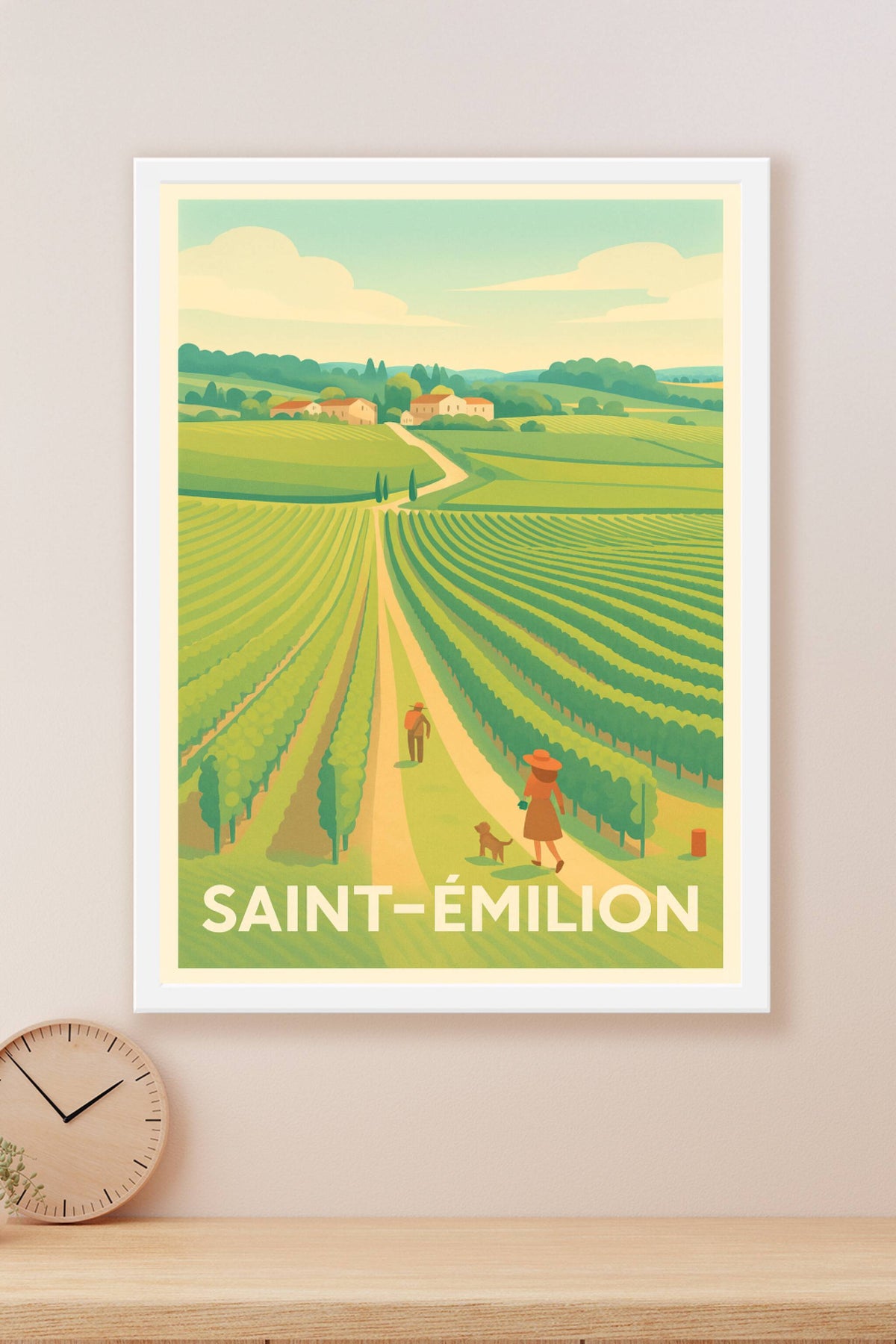 Affiche Saint-Émilion — Évasion bucolique au cœur des vignobles · poster d'art de Saint-Émilion
