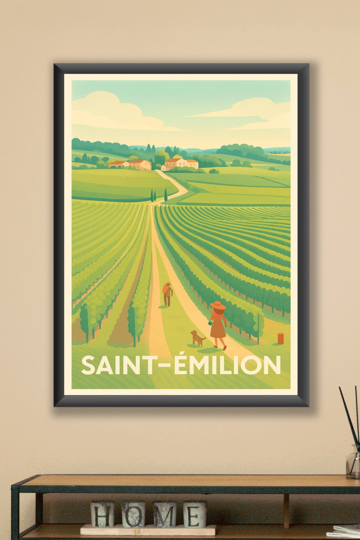 Affiche Saint-Émilion — Évasion bucolique au cœur des vignobles · poster d'art de Saint-Émilion