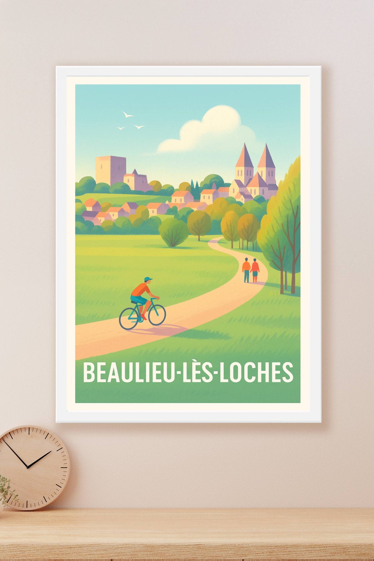 Affiche Beaulieu-lès-Loches — Promenade bucolique au cœur de la campagne · poster d'art de Beaulieu-lès-Loches