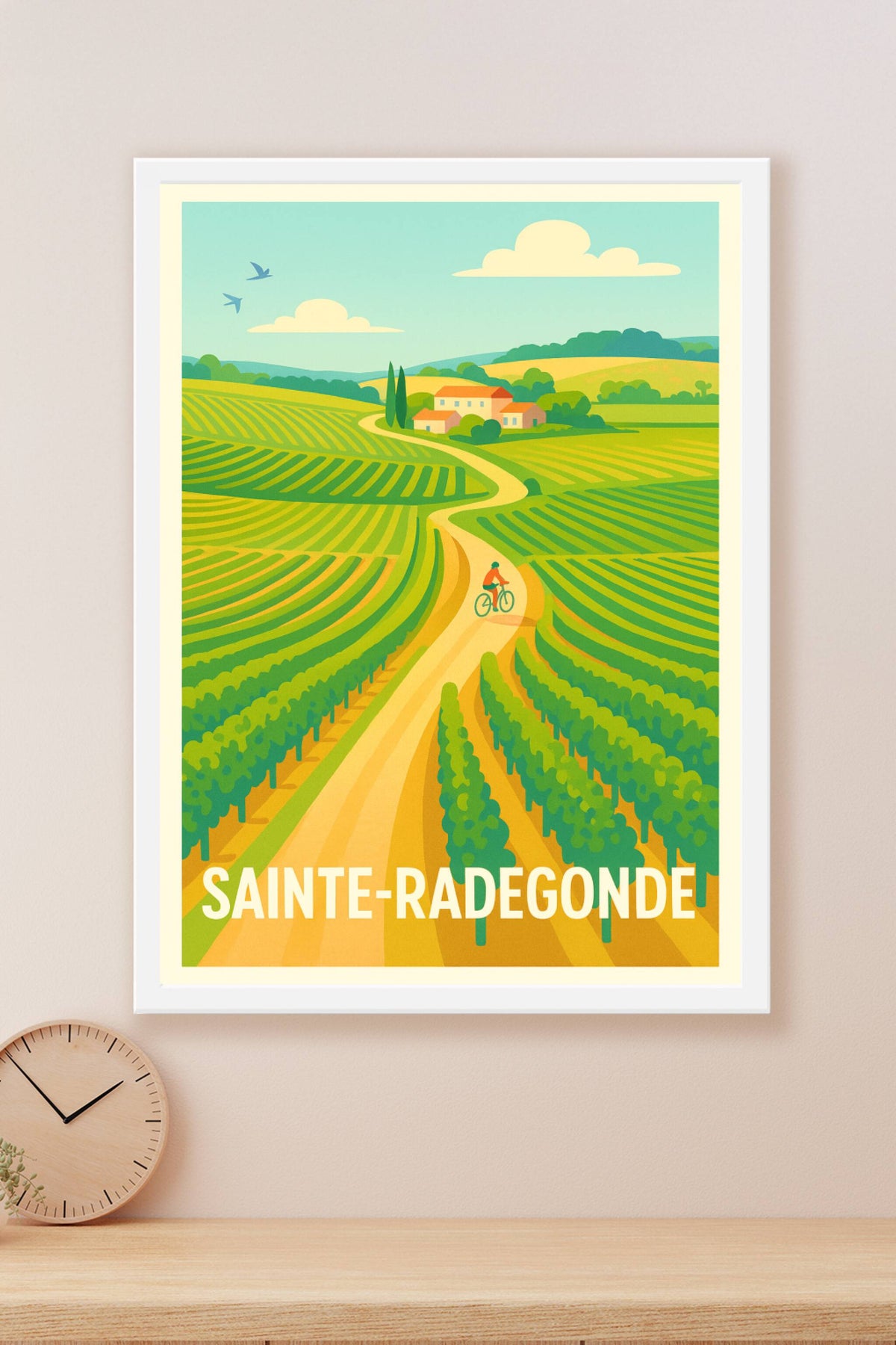 Affiche Sainte-Radegonde — Échappée bucolique à vélo · poster d'art de Sainte-Radegonde