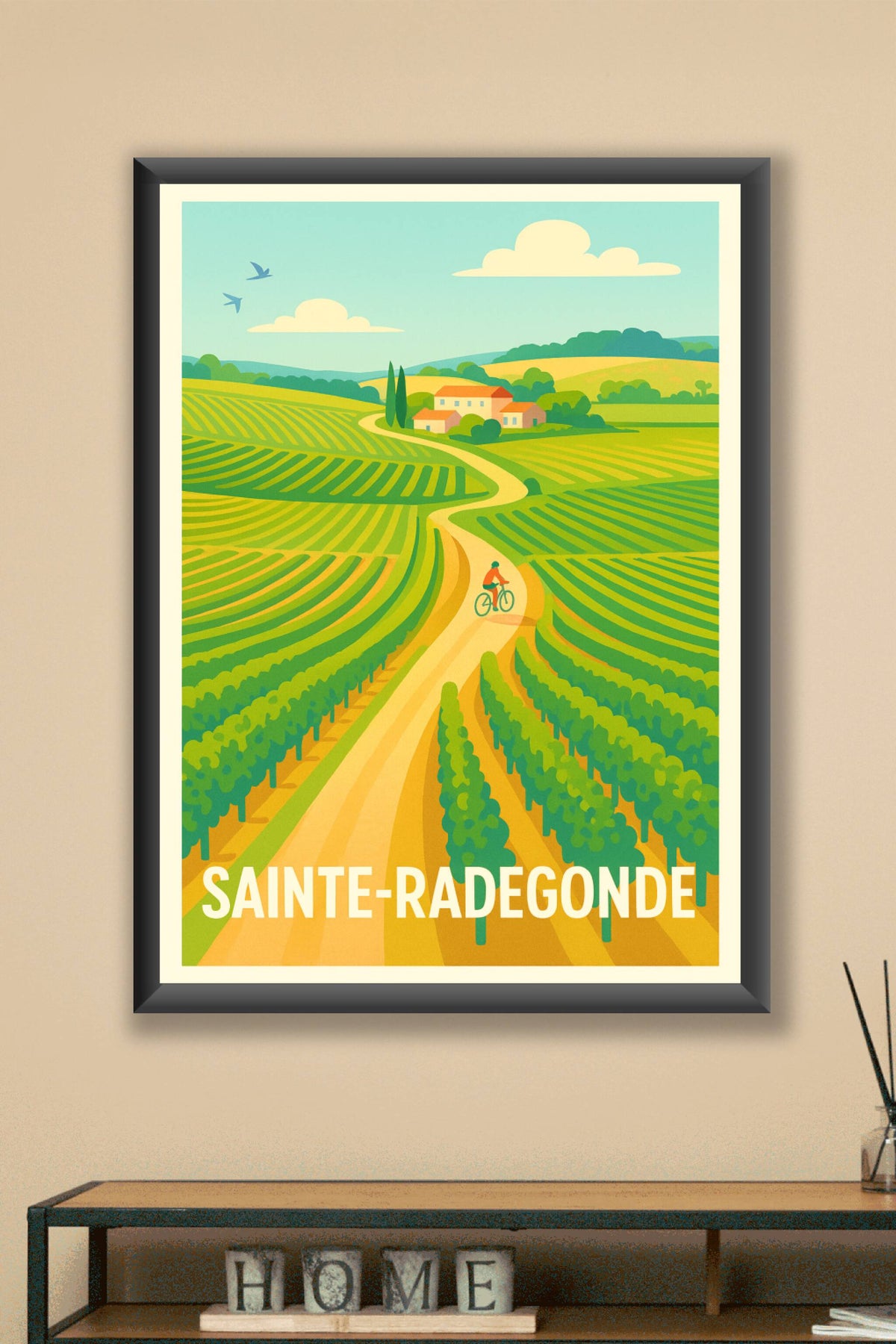 Affiche Sainte-Radegonde — Échappée bucolique à vélo · poster d'art de Sainte-Radegonde