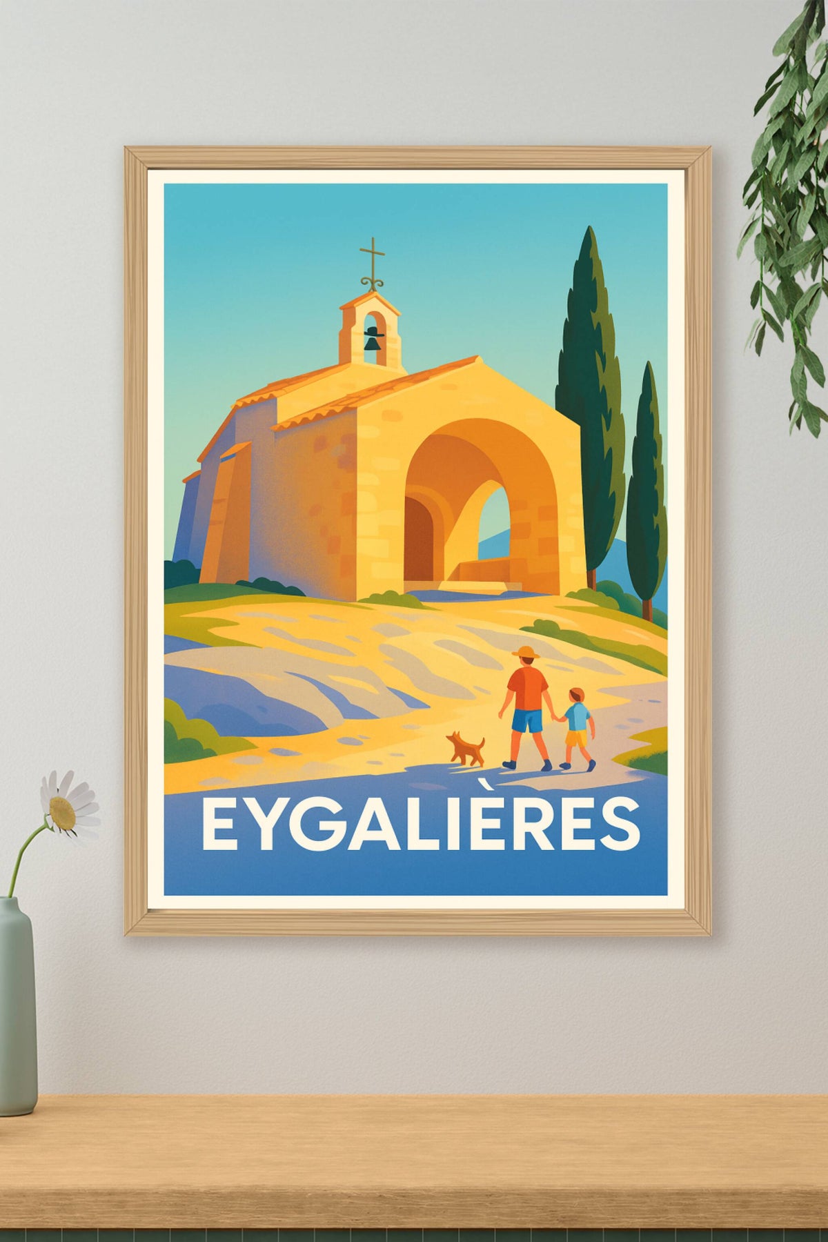Affiche Eygalières — Charme provençal et douceur de vivre · poster d'art de Eygalières