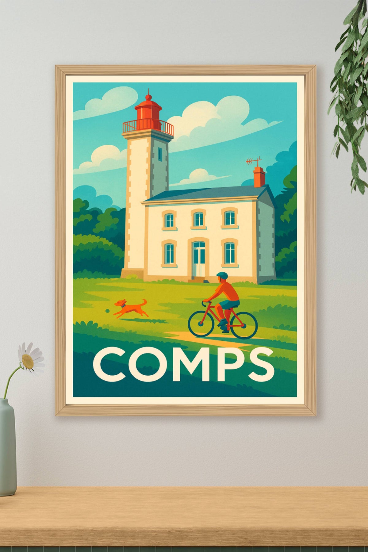 Affiche Comps — Charme et douceur au phare · poster d'art de Comps