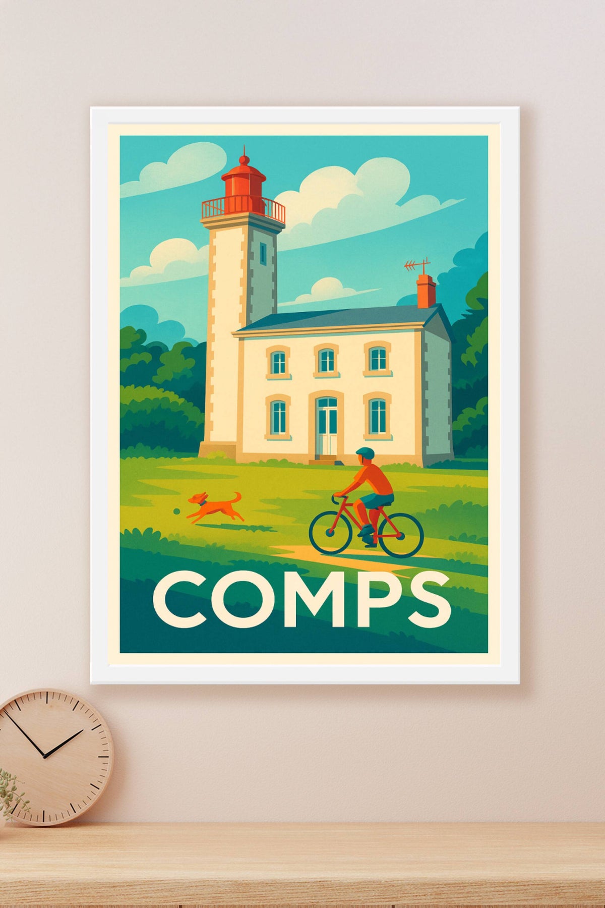 Affiche Comps — Charme et douceur au phare · poster d'art de Comps