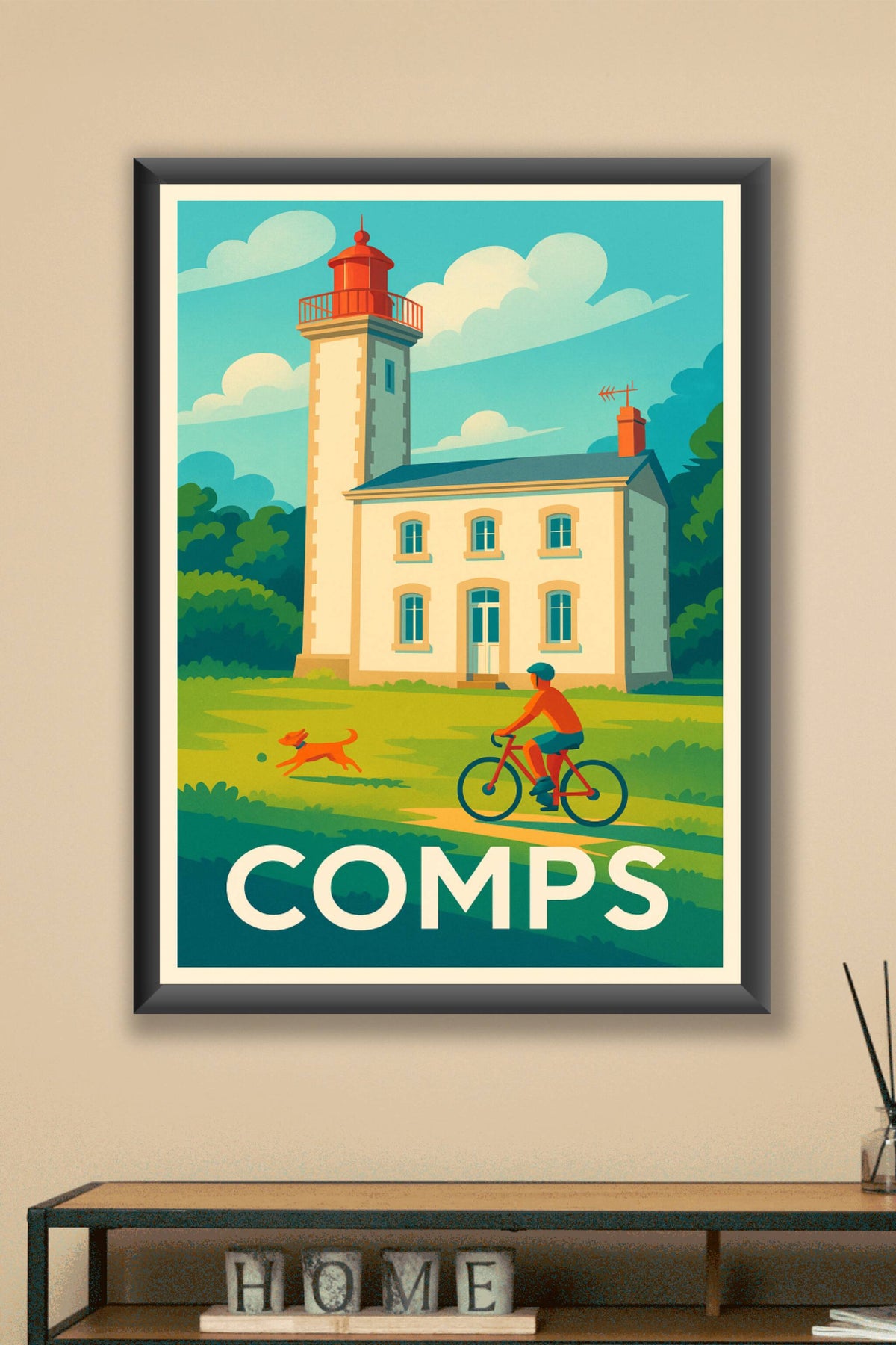 Affiche Comps — Charme et douceur au phare · poster d'art de Comps