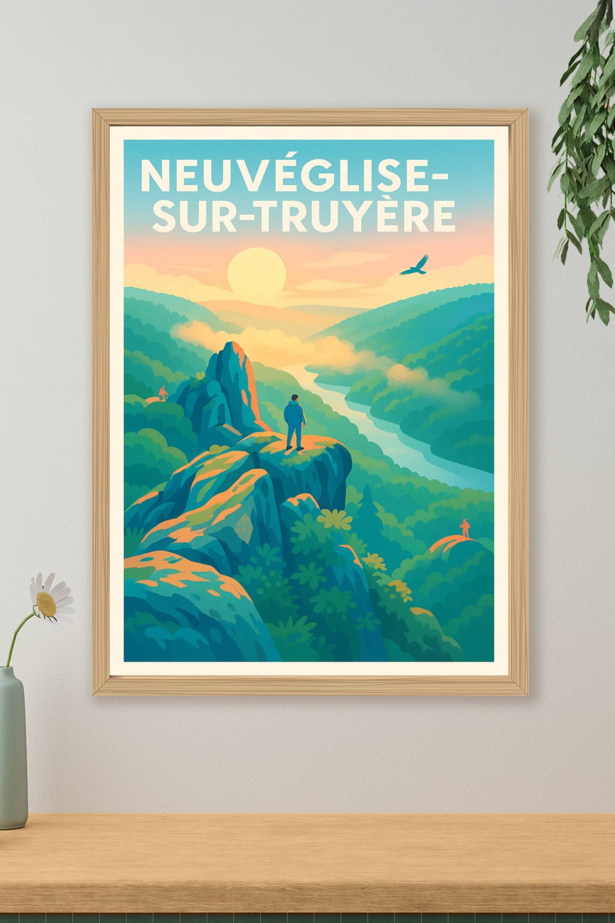 Affiche Neuvéglise-sur-Truyère — Évasion panoramique au sommet · poster d'art de Neuvéglise-sur-Truyère