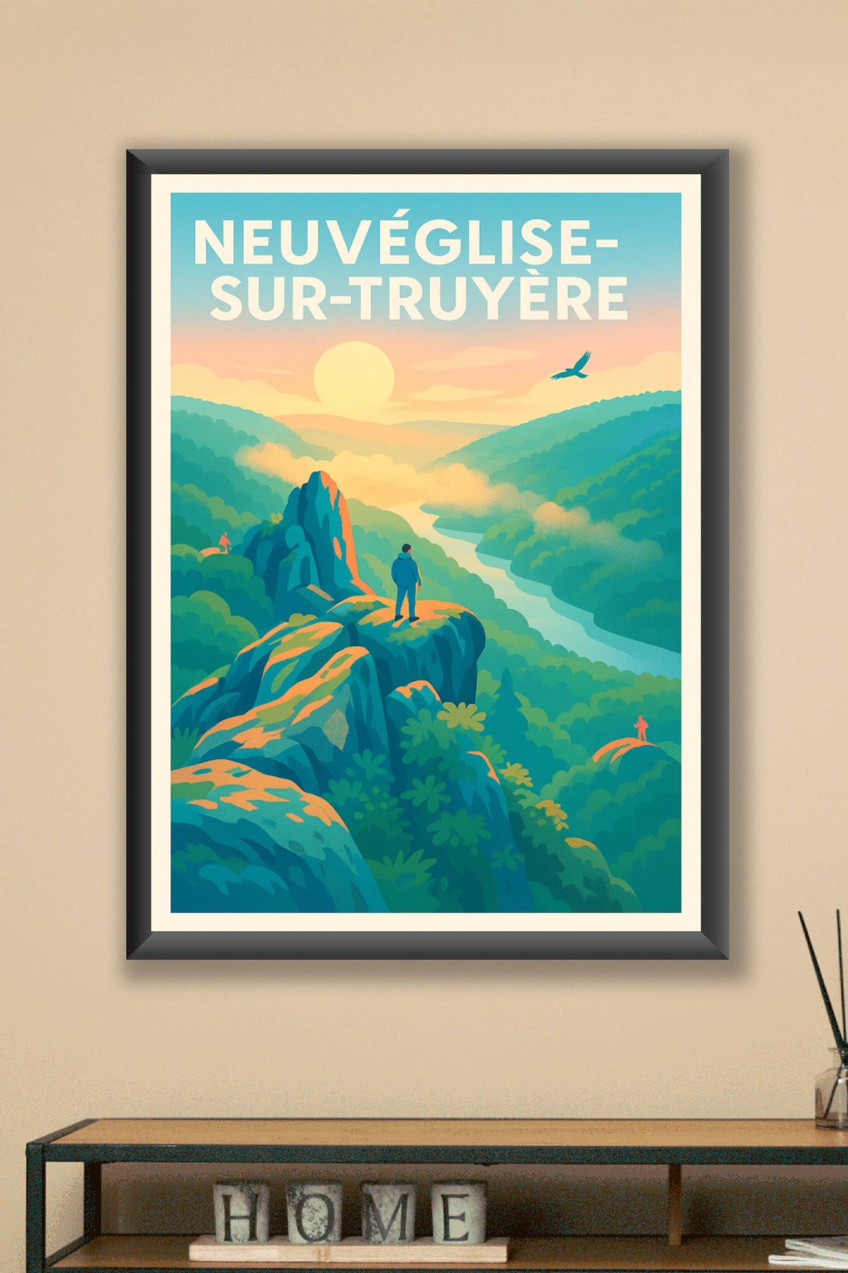 Affiche Neuvéglise-sur-Truyère — Évasion panoramique au sommet · poster d'art de Neuvéglise-sur-Truyère
