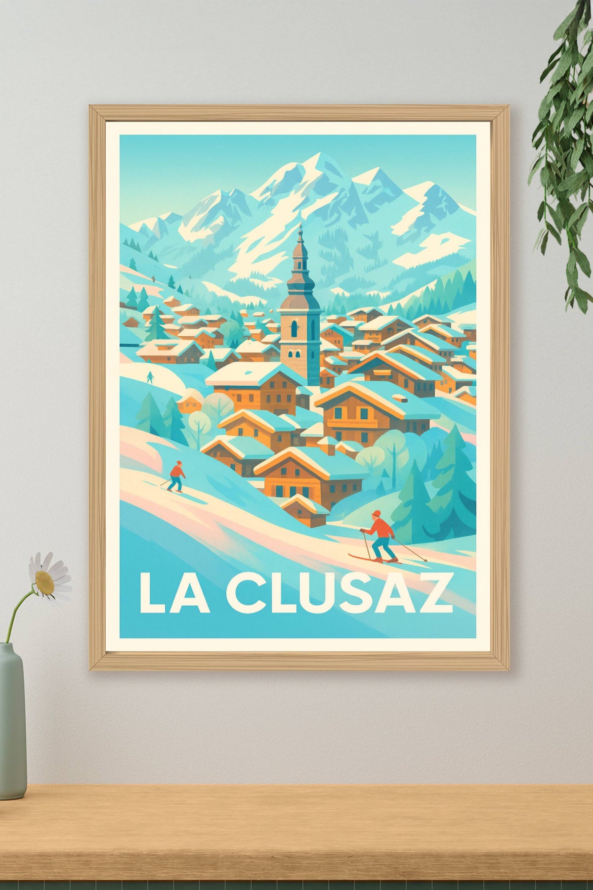 Affiche La Clusaz — Charme hivernal des Alpes savoyardes · poster d'art de La Clusaz