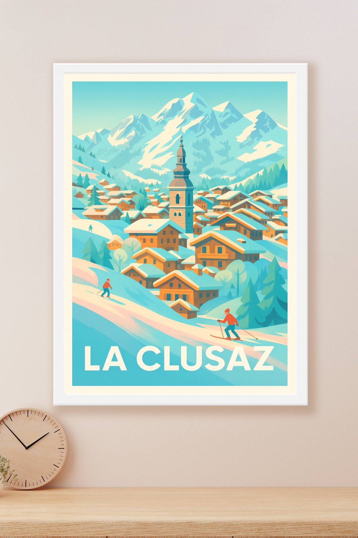 Affiche La Clusaz — Charme hivernal des Alpes savoyardes · poster d'art de La Clusaz