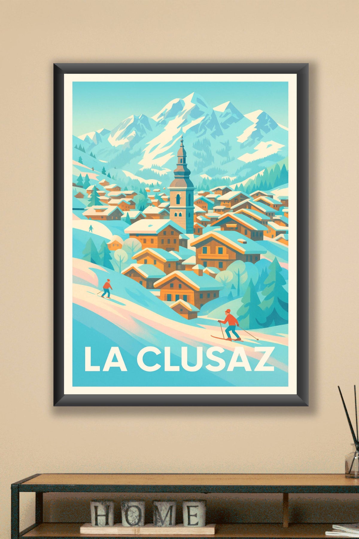 Affiche La Clusaz — Charme hivernal des Alpes savoyardes · poster d'art de La Clusaz