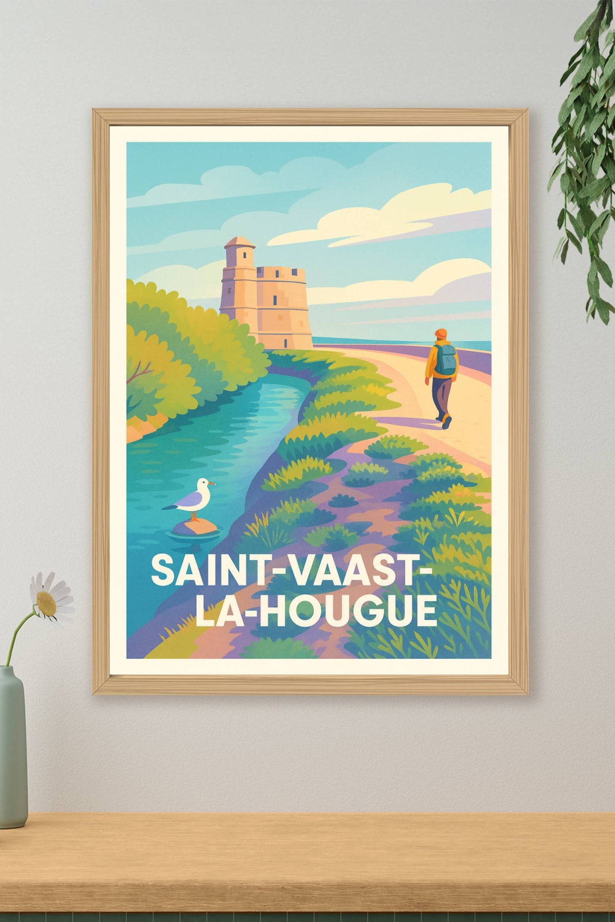 Affiche Saint-Vaast-la-Hougue — Escapade au bord de mer · poster d'art de Saint-Vaast-la-Hougue