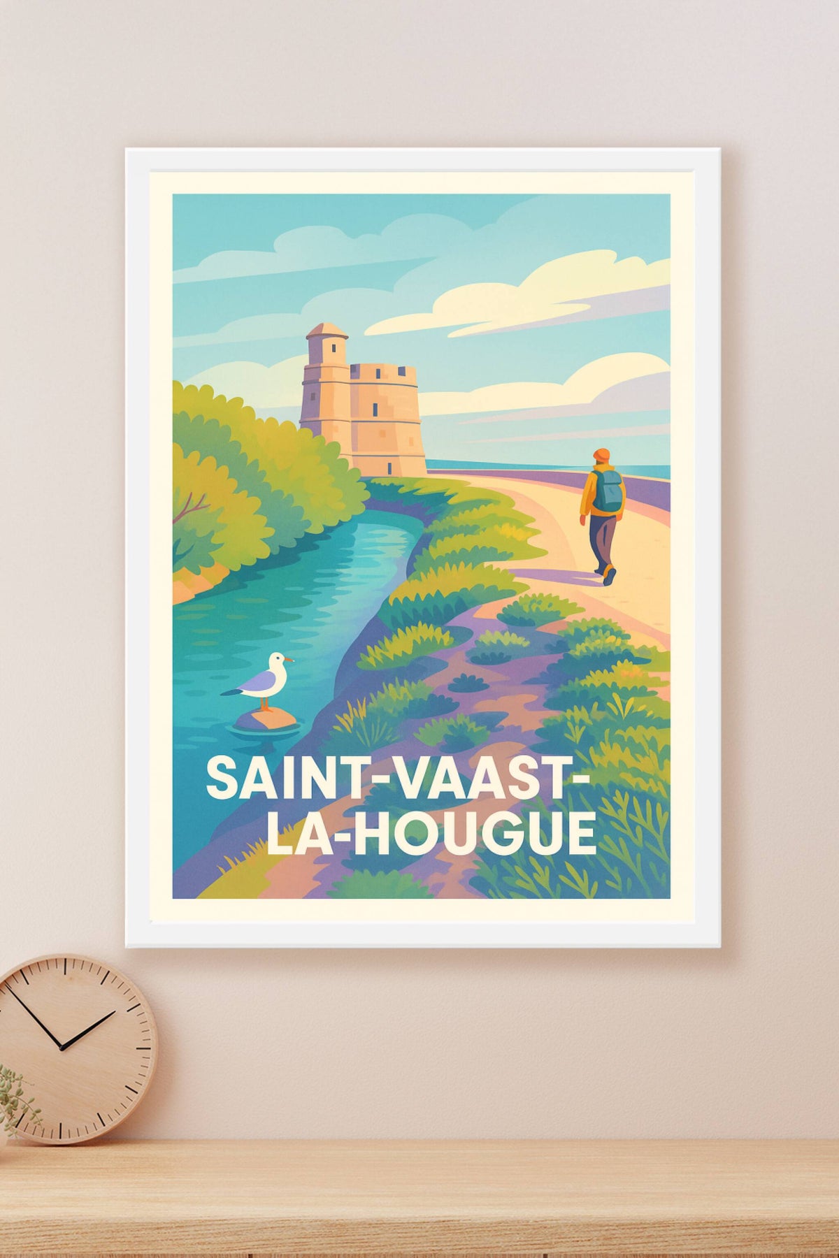 Affiche Saint-Vaast-la-Hougue — Escapade au bord de mer · poster d'art de Saint-Vaast-la-Hougue