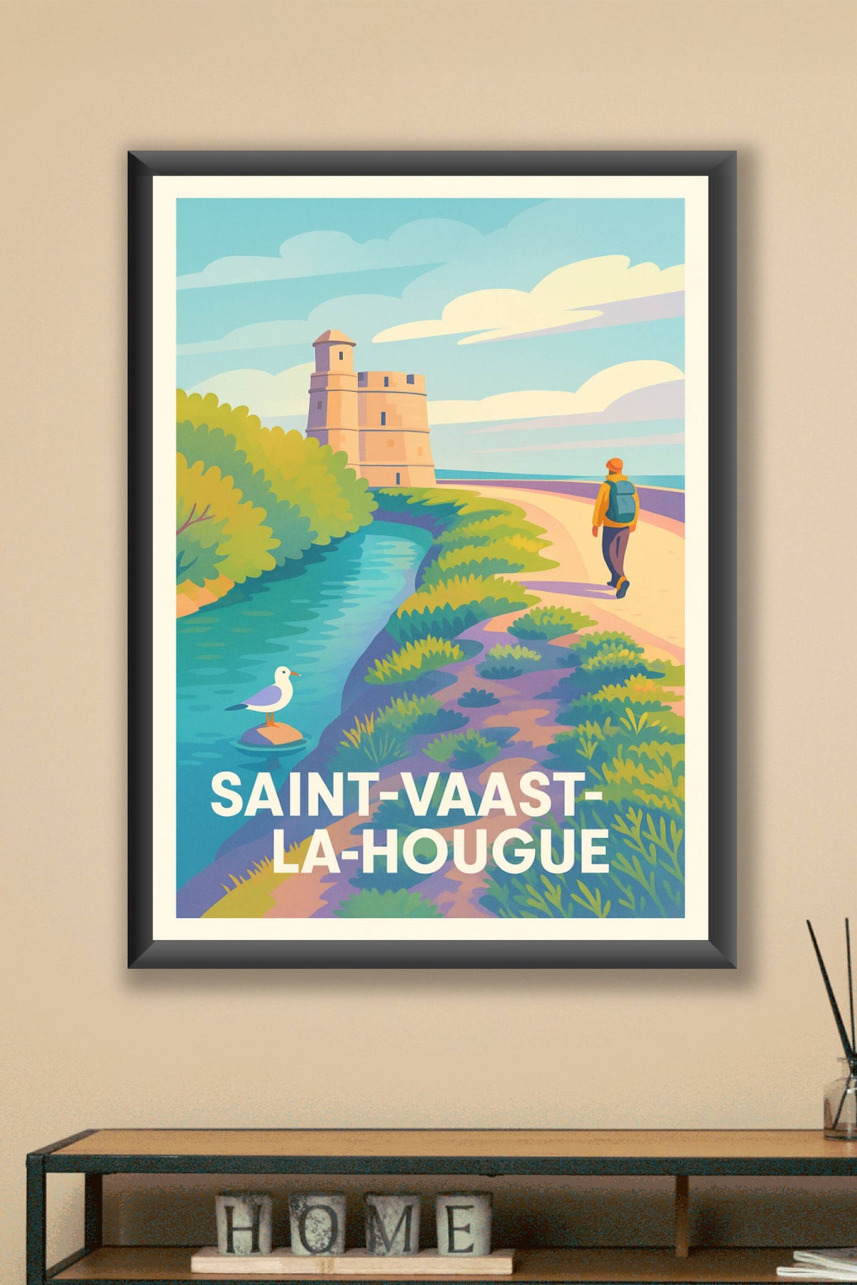 Affiche Saint-Vaast-la-Hougue — Escapade au bord de mer · poster d'art de Saint-Vaast-la-Hougue