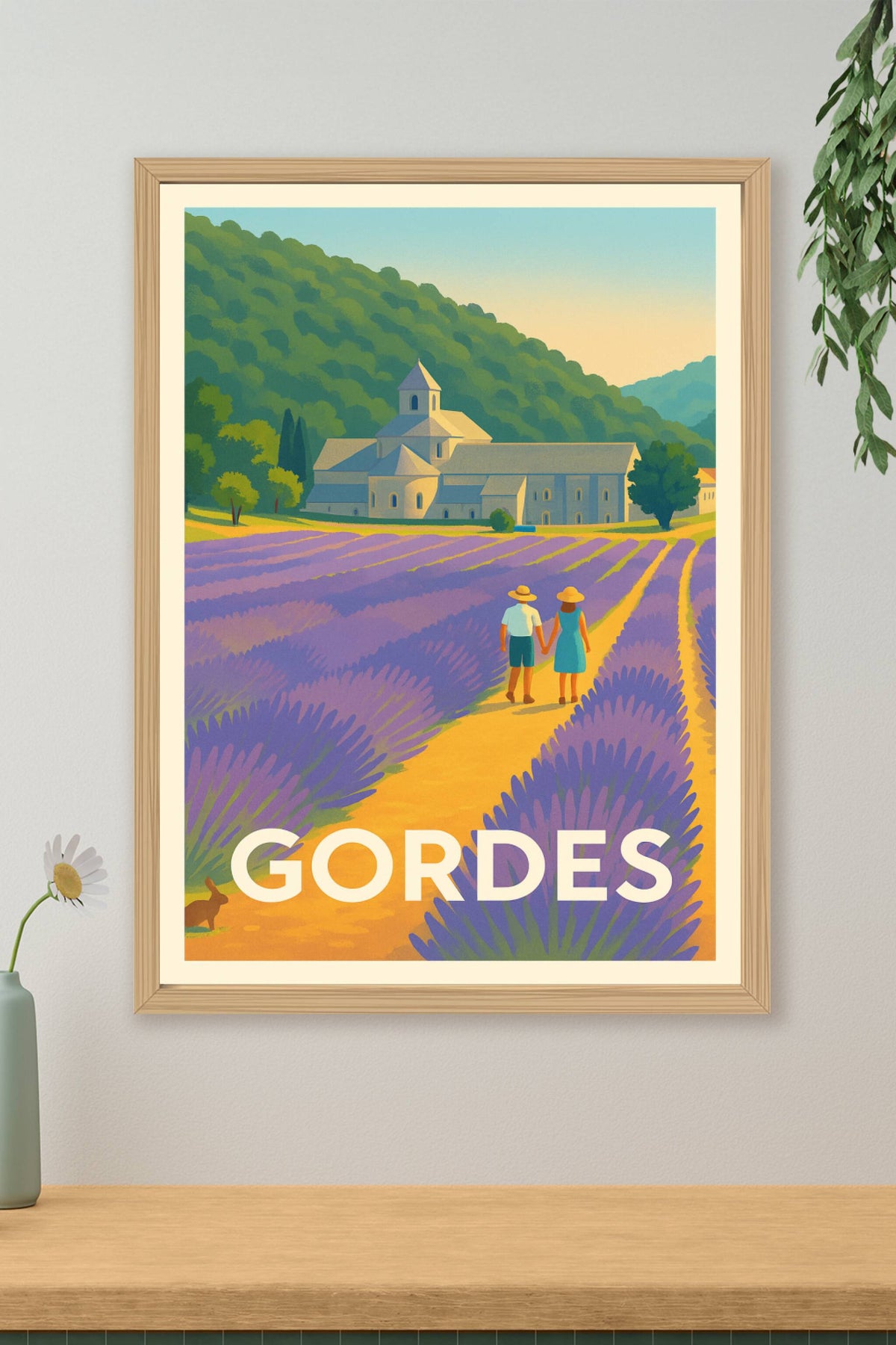 Affiche Gordes — Balade champêtre au cœur de la Provence · poster d'art de Gordes