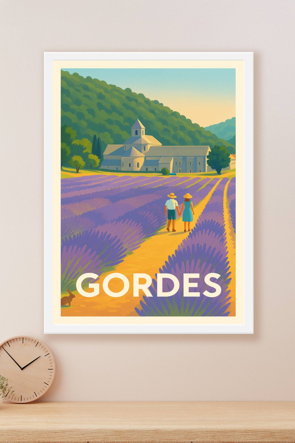 Affiche Gordes — Balade champêtre au cœur de la Provence · poster d'art de Gordes