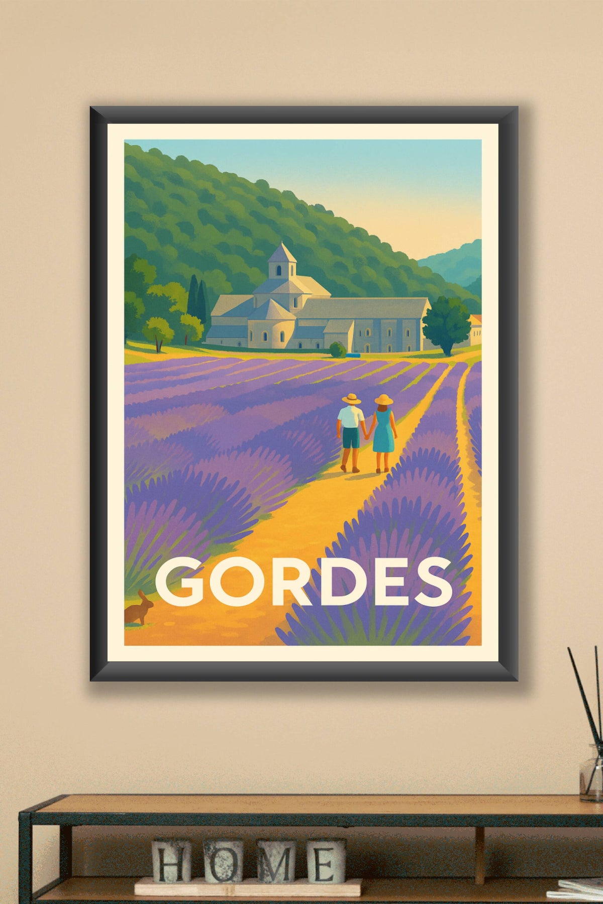 Affiche Gordes — Balade champêtre au cœur de la Provence · poster d'art de Gordes