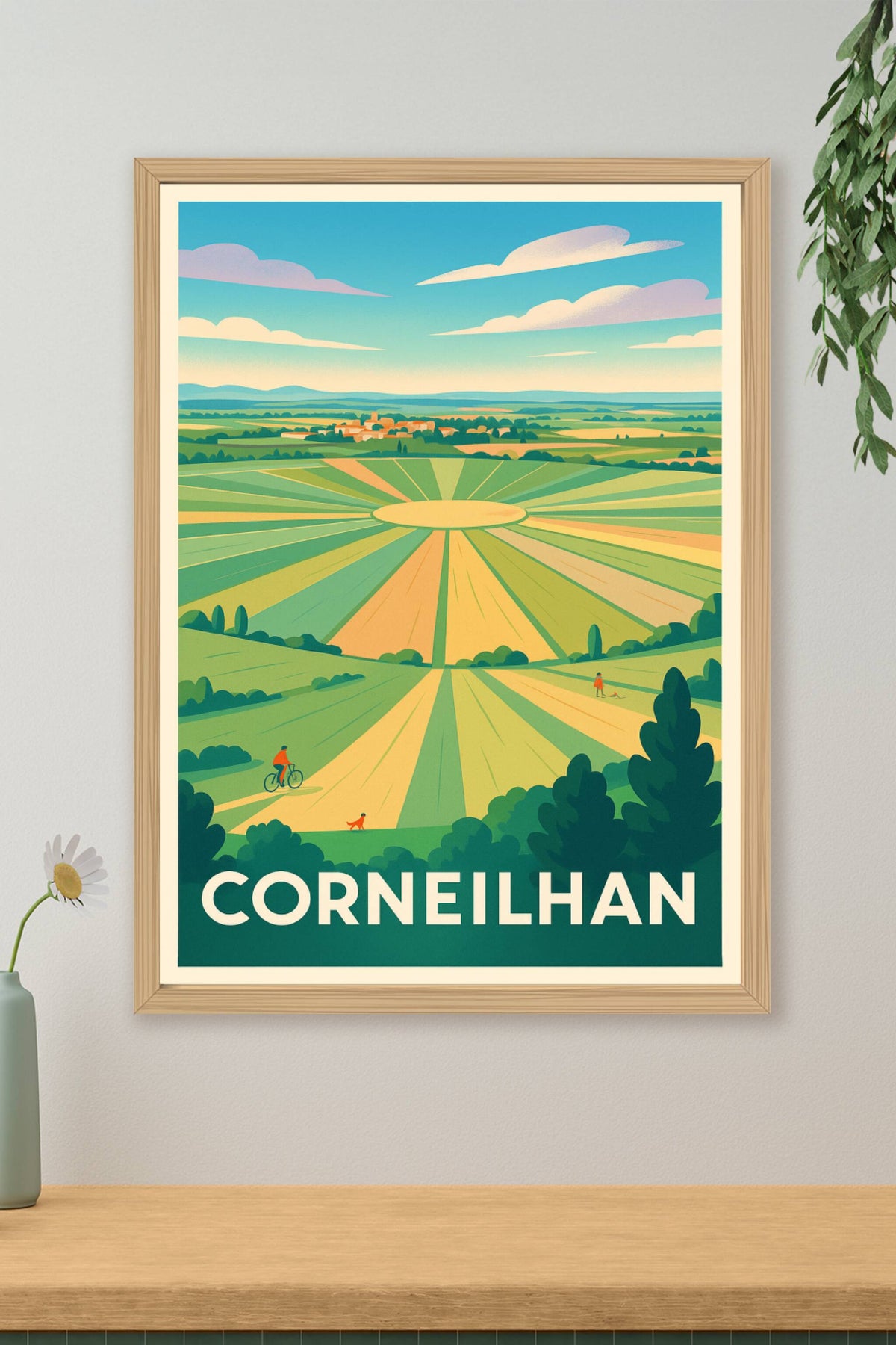 Affiche Corneilhan — Le charme bucolique en pleine campagne · poster d'art de Corneilhan