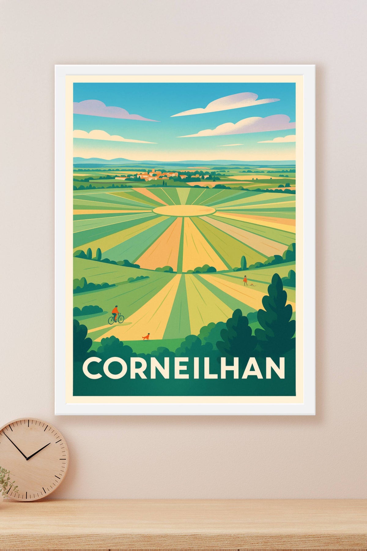 Affiche Corneilhan — Le charme bucolique en pleine campagne · poster d'art de Corneilhan