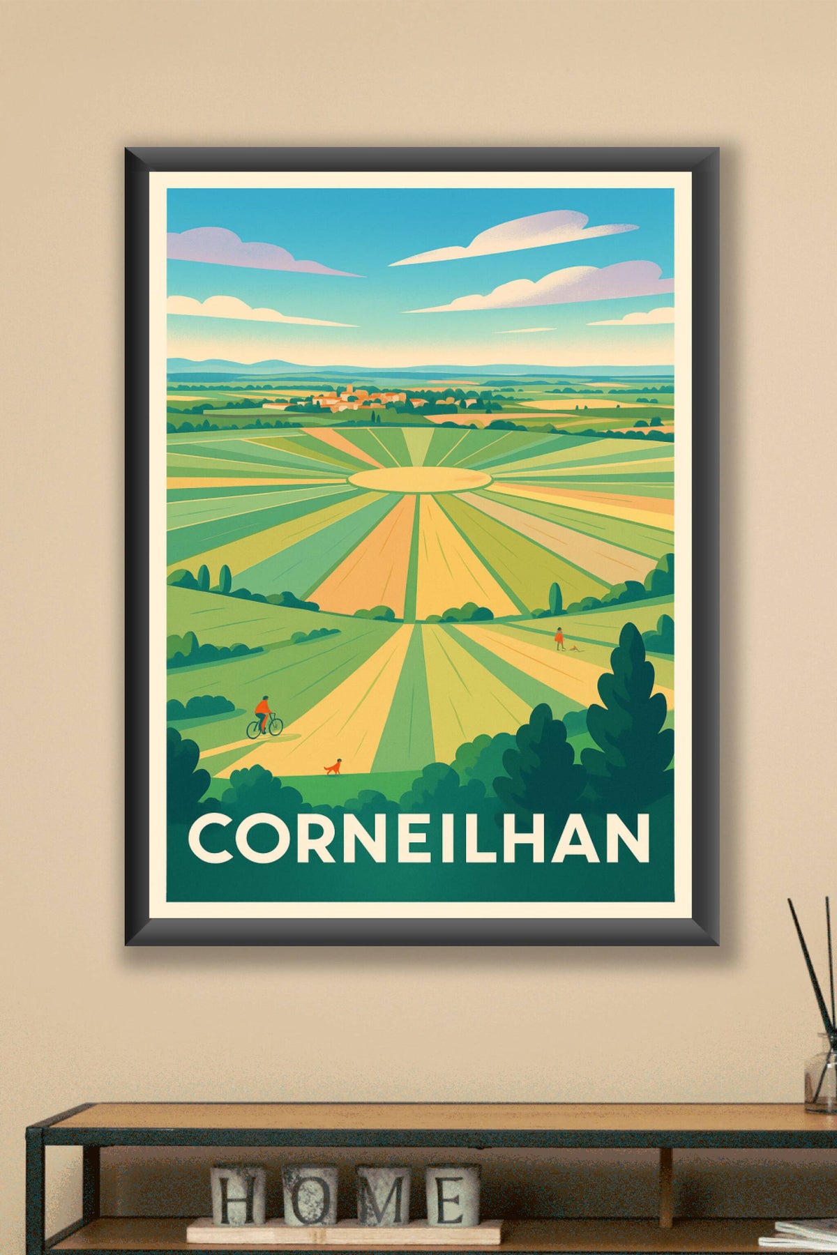 Affiche Corneilhan — Le charme bucolique en pleine campagne · poster d'art de Corneilhan