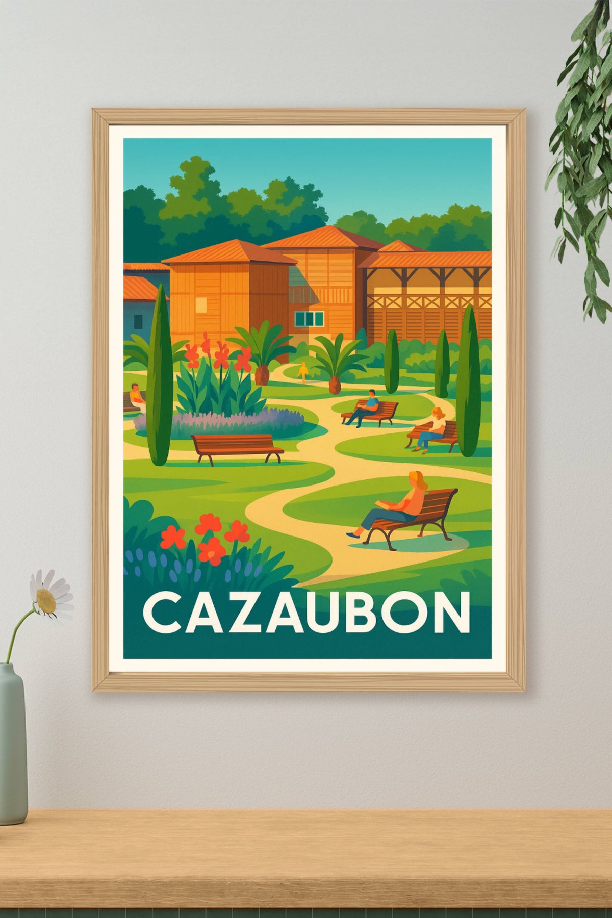 Affiche Cazaubon — Évasion et sérénité au cœur de la nature · poster d'art de Cazaubon