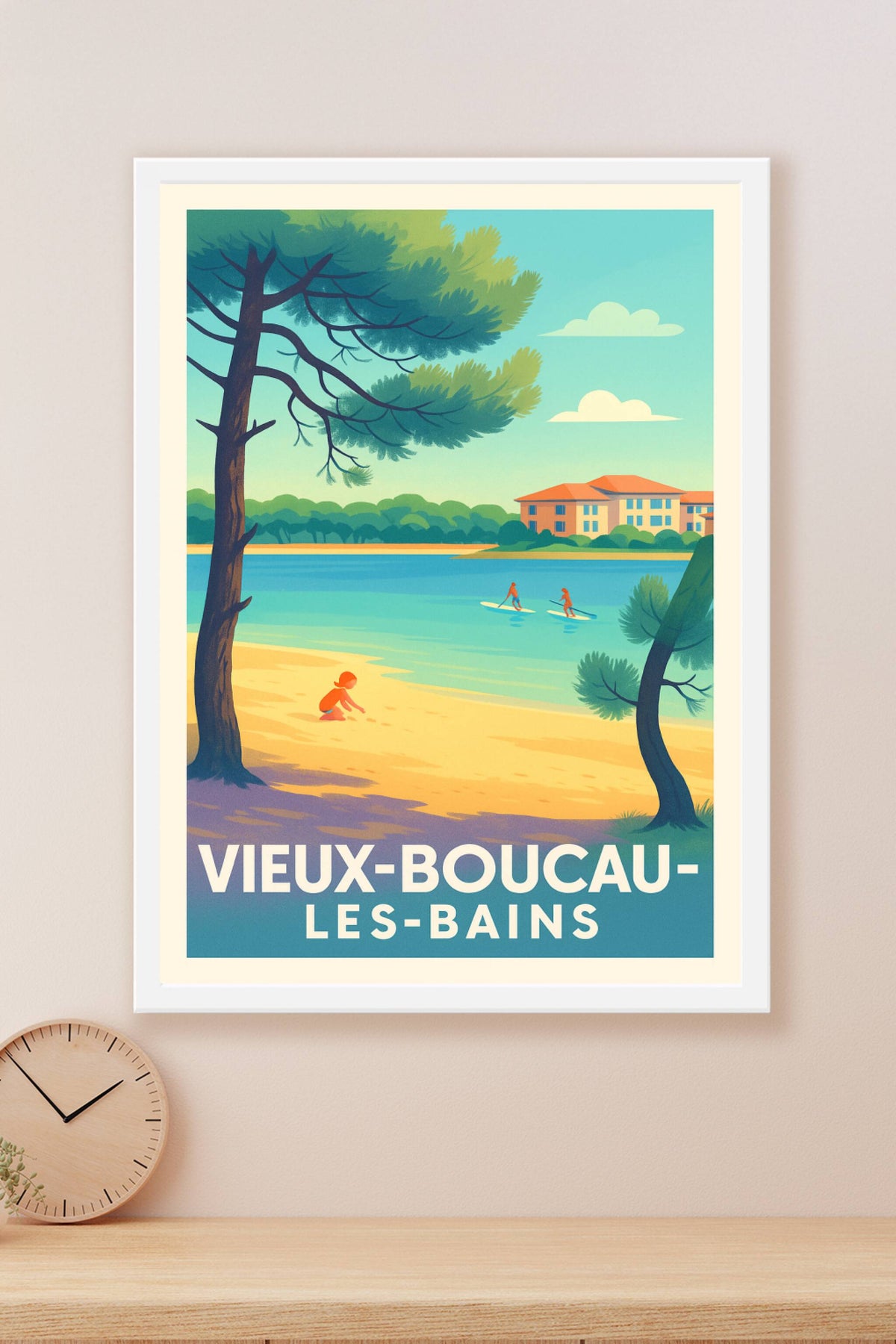 Affiche Vieux-Boucau-les-Bains — Plages et loisirs en douceur · poster d'art de Vieux-Boucau-les-Bains