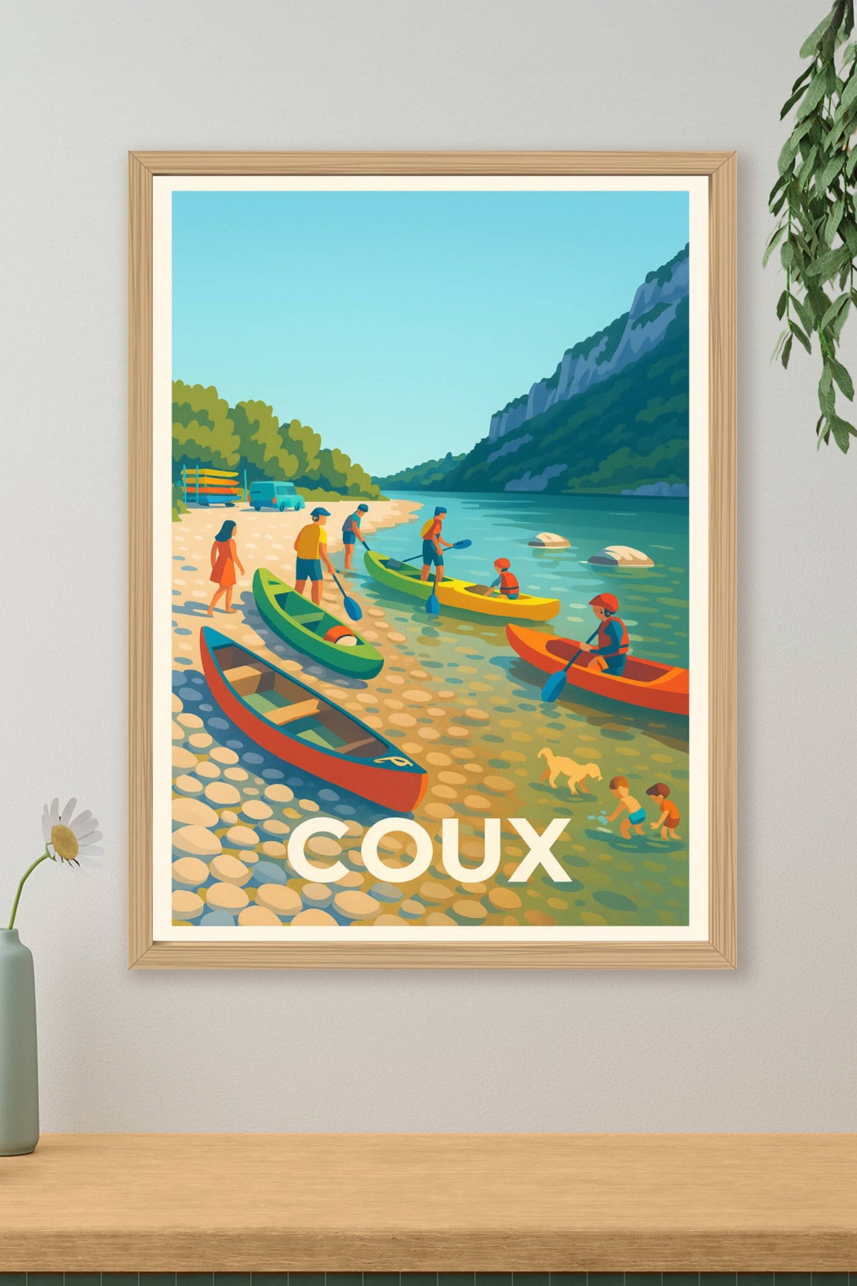 Affiche Coux — Escapade rive sauvage et sportive · poster d'art de Coux