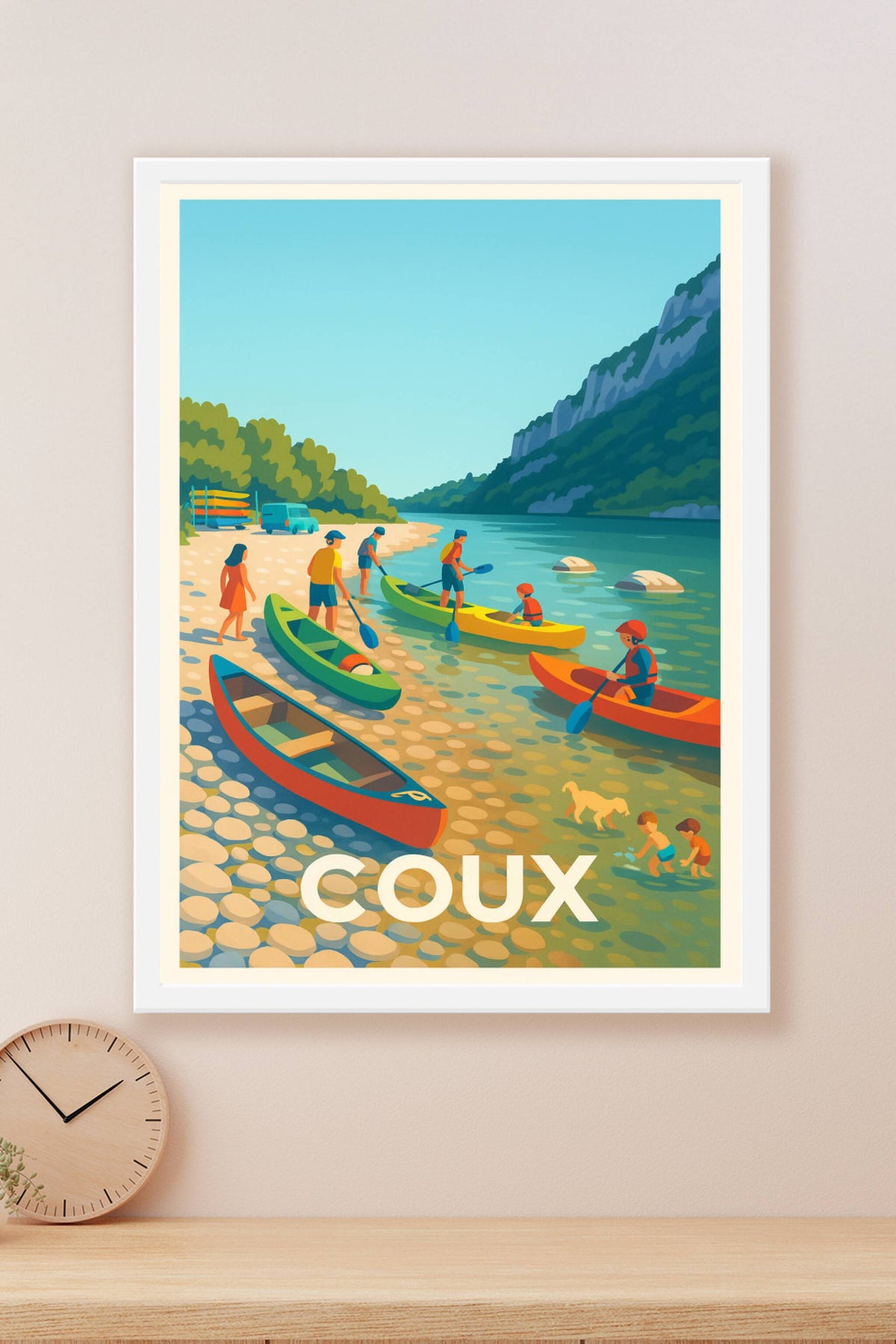 Affiche Coux — Escapade rive sauvage et sportive · poster d'art de Coux
