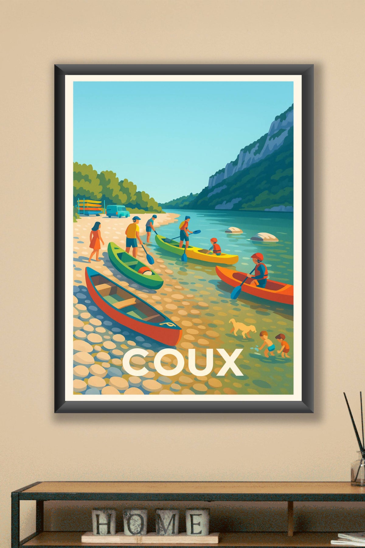 Affiche Coux — Escapade rive sauvage et sportive · poster d'art de Coux