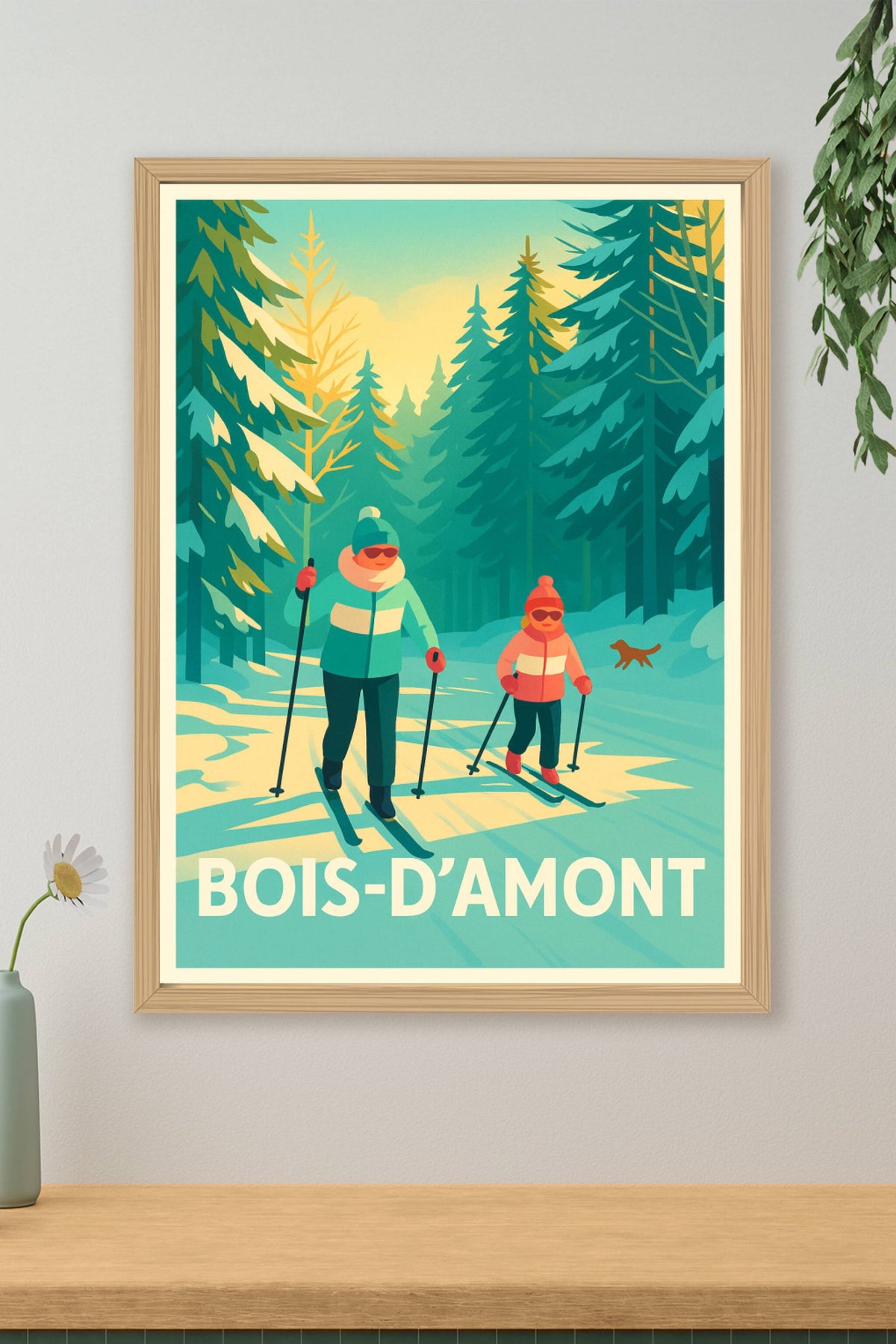 Affiche Bois-d'Amont — Escapade hivernale en forêt enneigée · poster d'art de Bois-d'Amont
