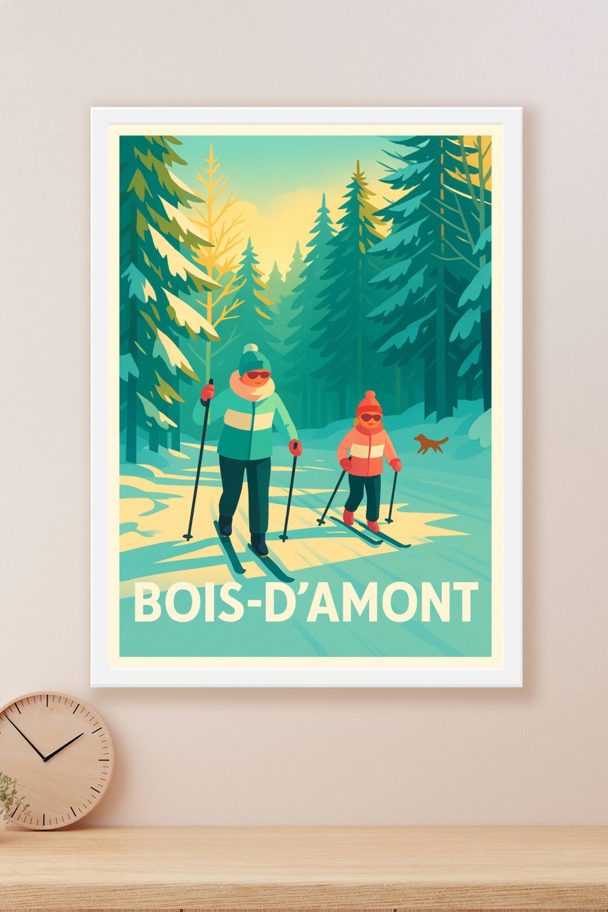 Affiche Bois-d'Amont — Escapade hivernale en forêt enneigée · poster d'art de Bois-d'Amont