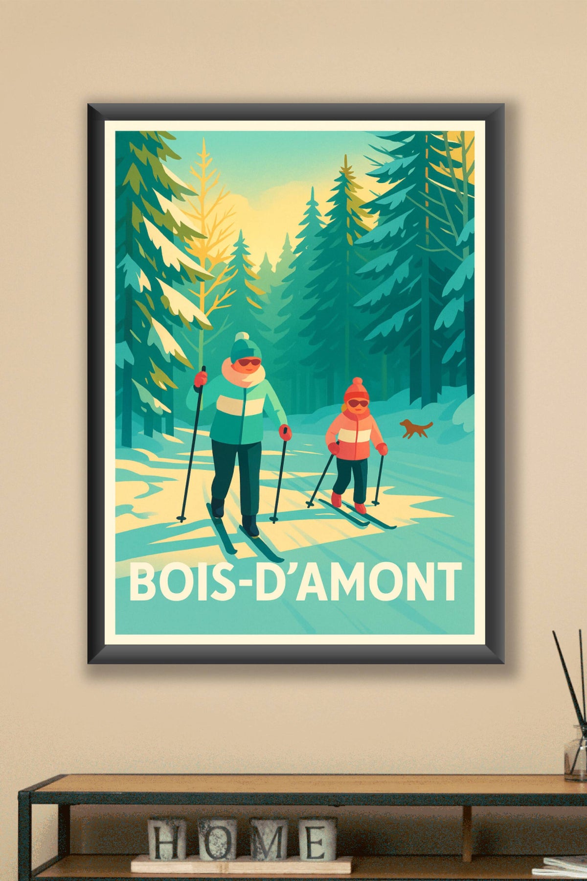 Affiche Bois-d'Amont — Escapade hivernale en forêt enneigée · poster d'art de Bois-d'Amont