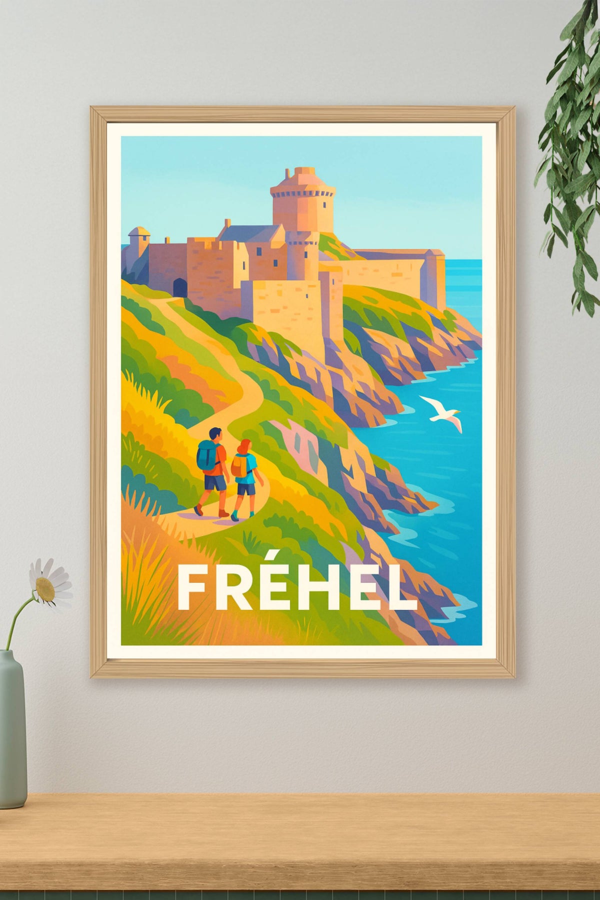 Affiche Fréhel — Escapade entre mer et château · poster d'art de Fréhel