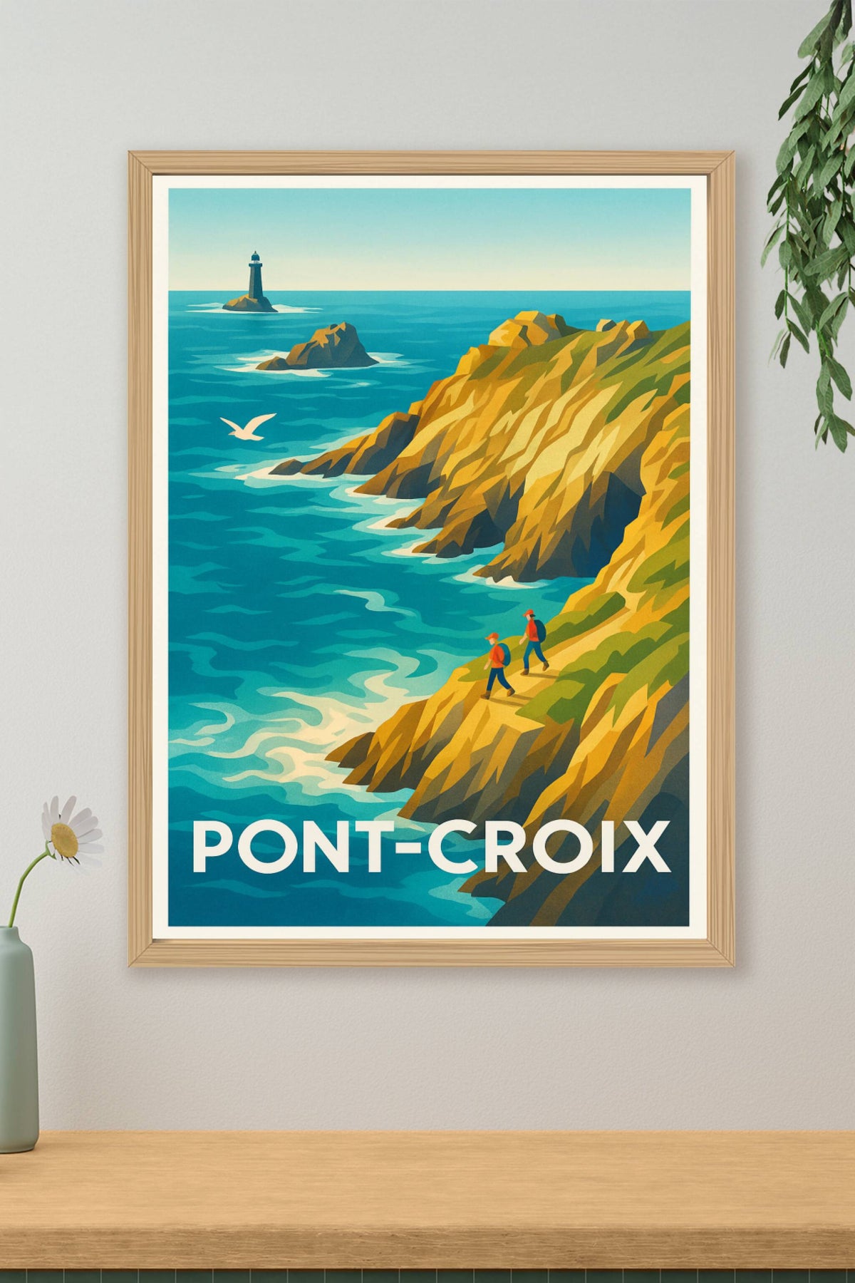 Affiche Pont-Croix — Évasion au bord des falaises bretonnes · poster d'art de Pont-Croix