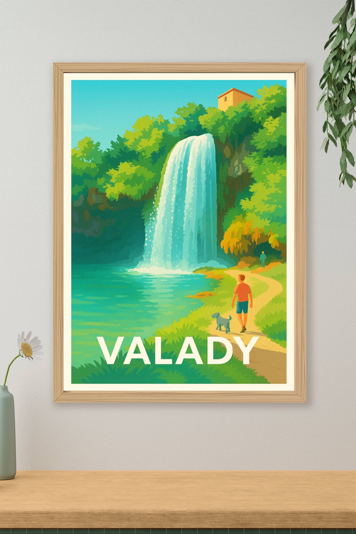 Affiche Valady — Évasion naturelle au fil de la cascade · poster d'art de Valady